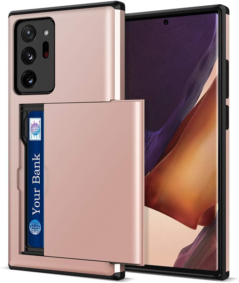 Note 20 Ultra Case, Jiunai Galaxy Note 20 Ultra Case Wallet Card Holder Back Cover Pocket Hybrid Dual Layer Protective Drop Protection anti Scratch Cell Phone Case for Samsung Galaxy Note20 Ultra Navy  Jiunai Rose Gold  