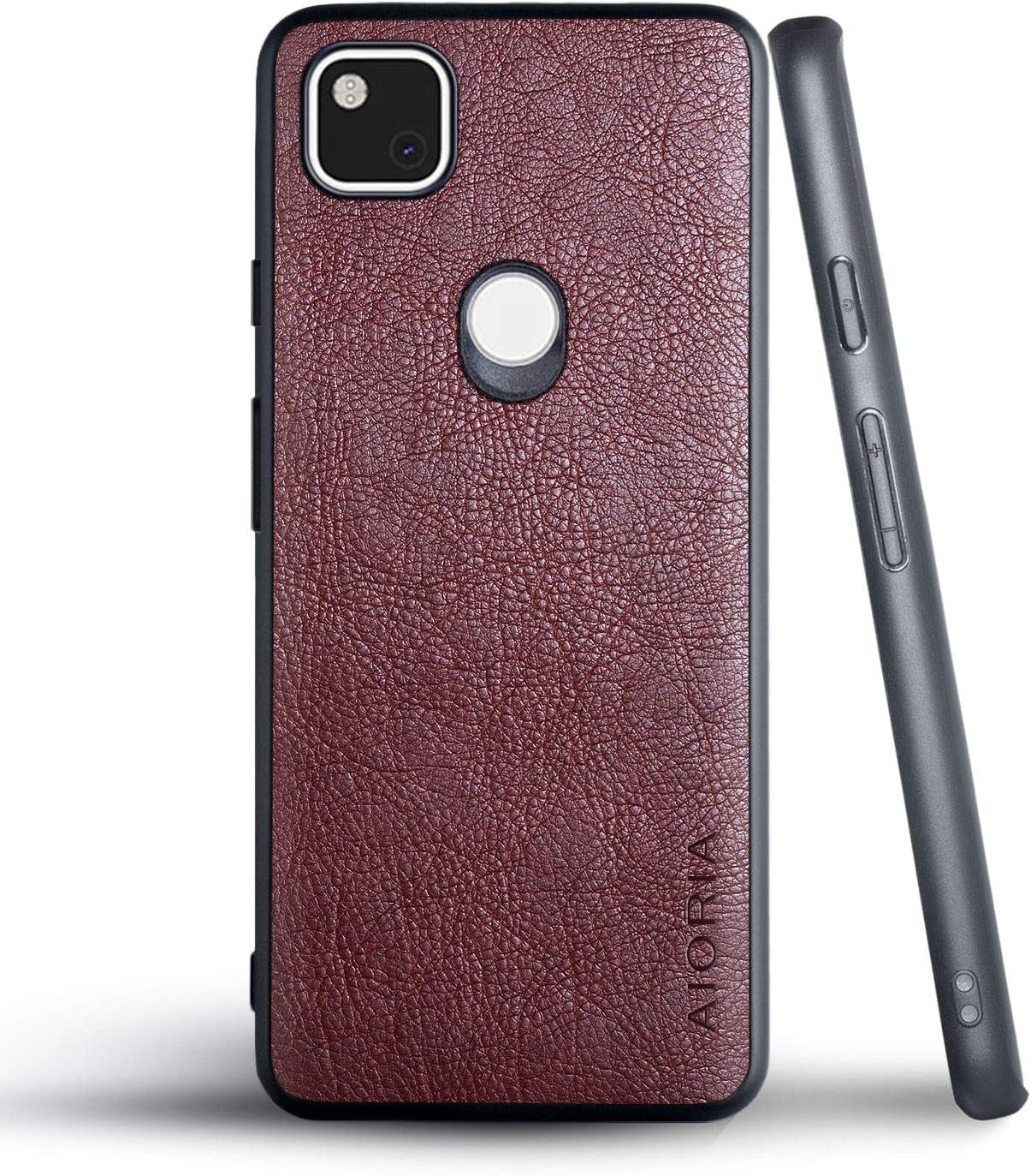 AIORIA for Google Pixel 4A Case (Not Fit 4A 5G), 5.81 Inch Premium PU Leather Cover Retro Business Design Full Protective Case for Google Pixel 4A (RED)  AIORIA Coffee  