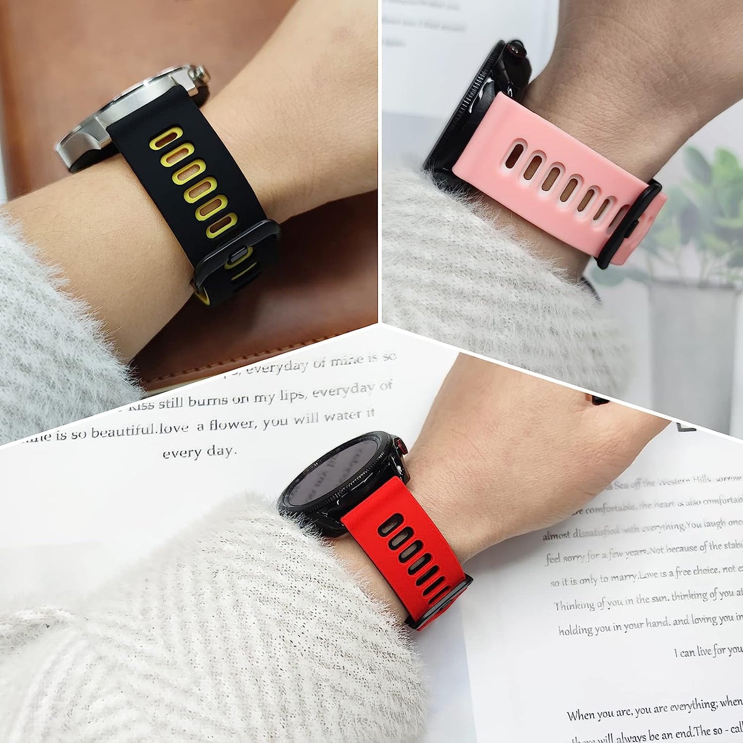 22Mm Galaxy Watch 3 45Mm Band,Soft Silicone Galaxy Watch 46Mm Bands Compatible for Samsung Gear S3 Frontier & Classic/Garmin Venu 2/Forerunner 255/ Forerunner 745/Vivoactive 4 Wristband for Men Women  EZMVZKU   