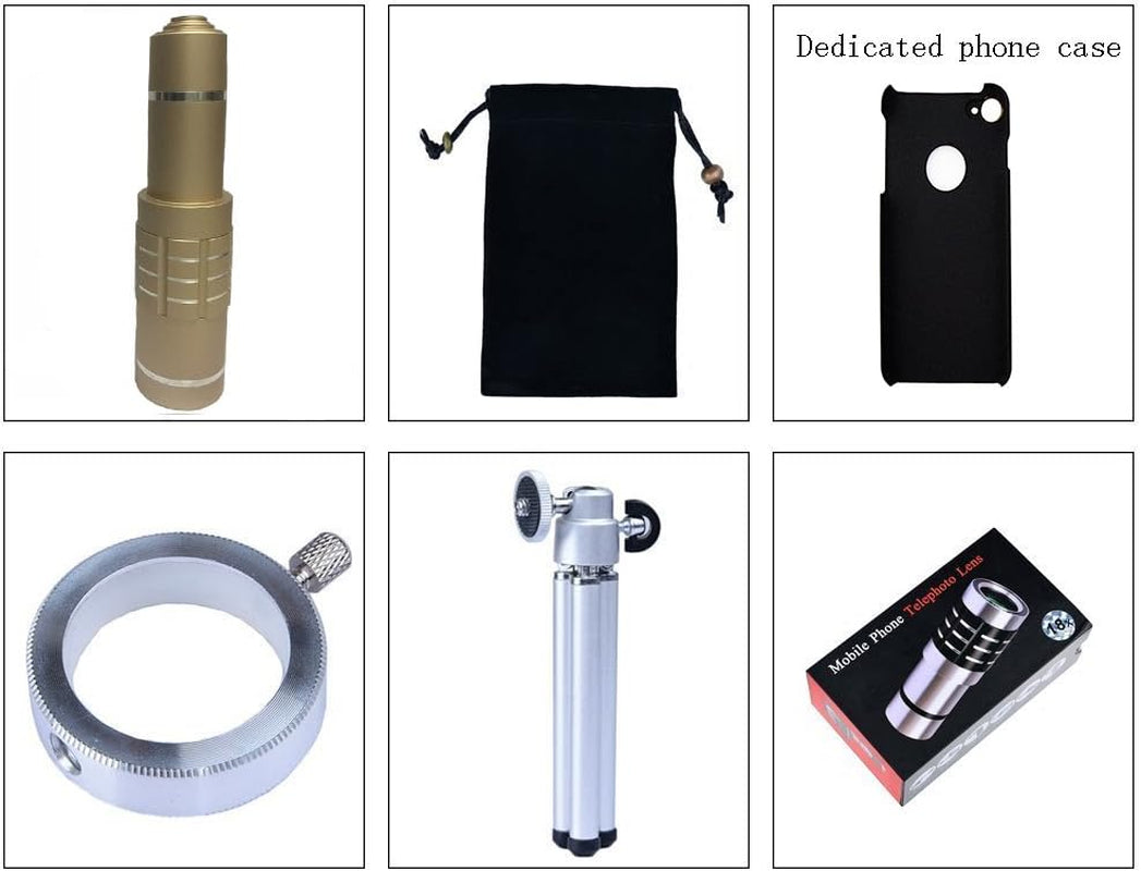 Youniker Optical Camera Lens Kit for Iphone 7 Plus,18X Manual Focus Telephoto Lens for Iphone 7 Plus,Including 18X Aluminum Zoom Telescope Camera Lens with Tripod + Iphone7 plus Case  Youniker   