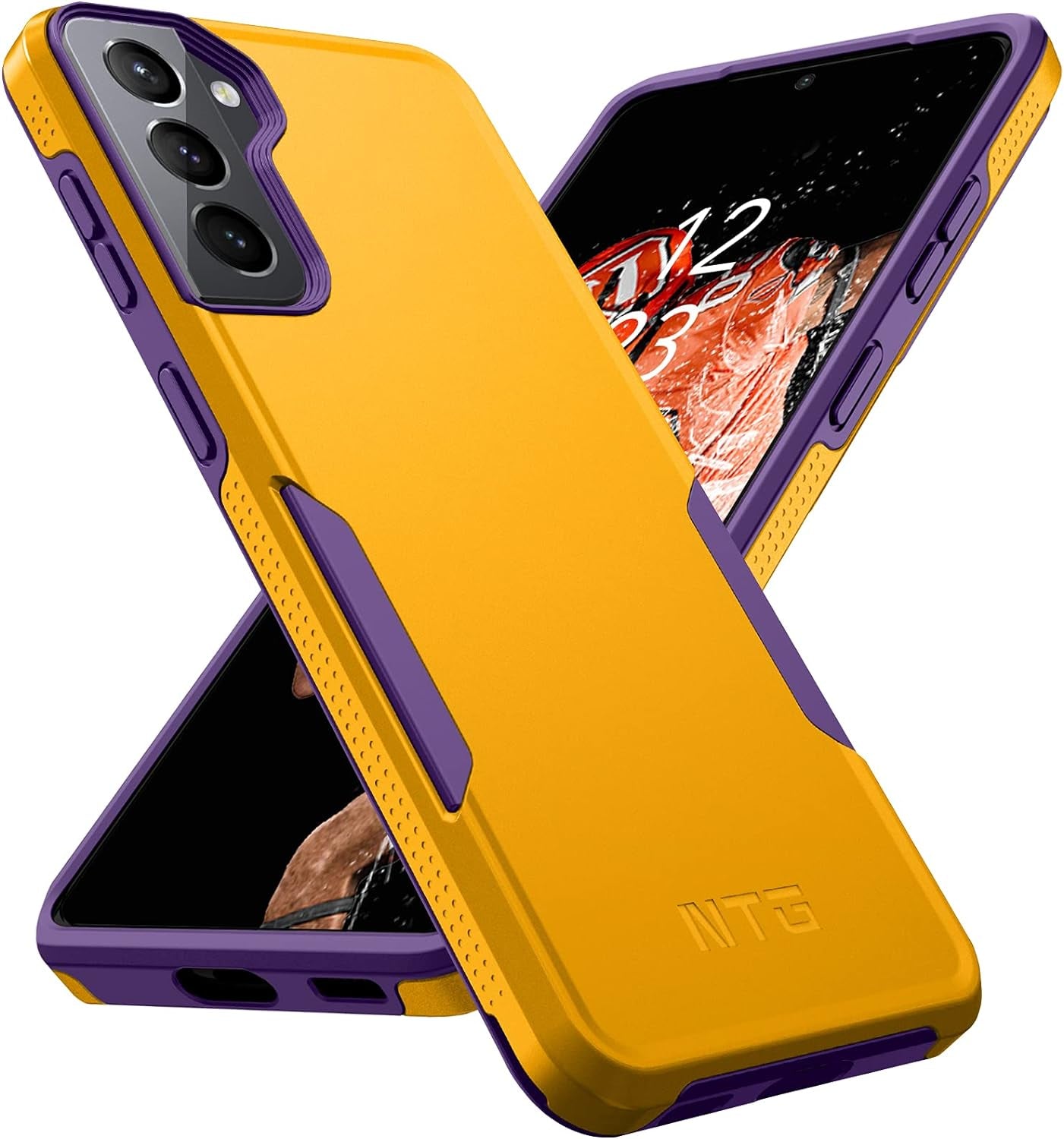 NTG [1St Generation Designed for Samsung S21 Case (Not for S21 Plus&S21 Ultra), Heavy-Duty Tough Rugged Lightweight Slim Shockproof Protective Case for Samsung Galaxy S21 6.2 Inch, Forest Green  NTG Yellow S21 