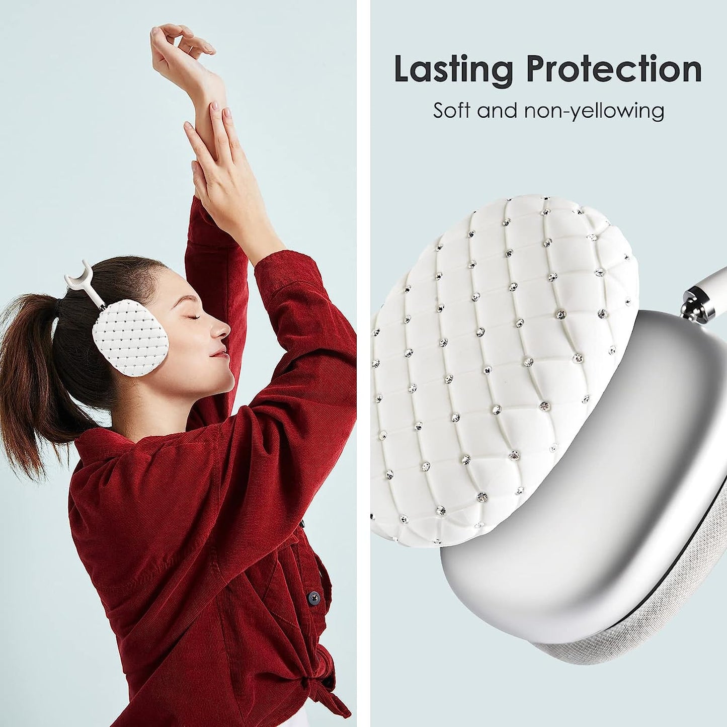 VISOOM Airpod Max Case Cover - Airpods Max Bling Cases Women Crystal TPU Soft Anti-Scratch Protective Girl Accessories for Apple Airpods Max  VISOOM   