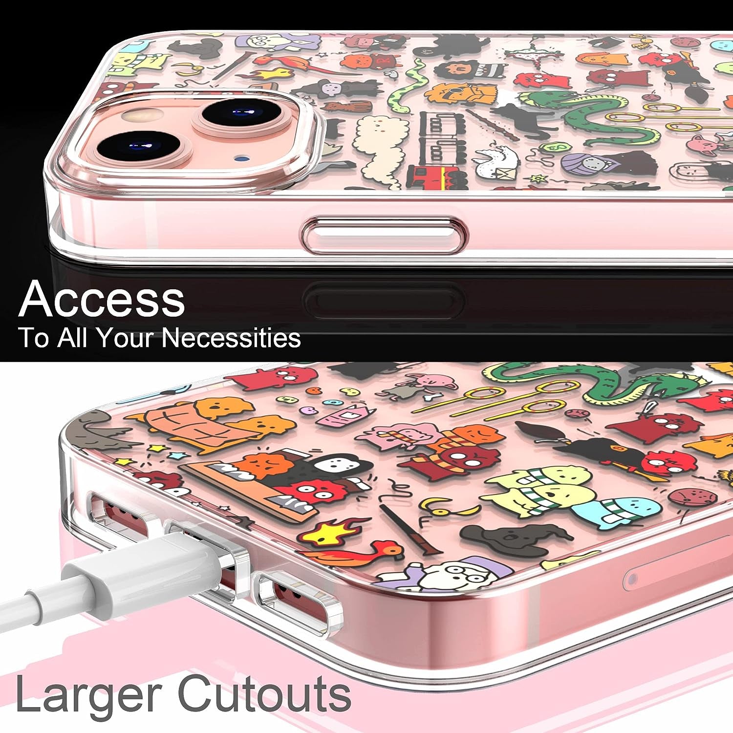 ZQWY Designed for Iphone 13 Case 6.1 Inch, with Tempered Glass Screen Protector + Camera Lens Protector Clear with Design Protective Aesthetic Women Girl Phone Cover (Harry Potter)  ZQWY   