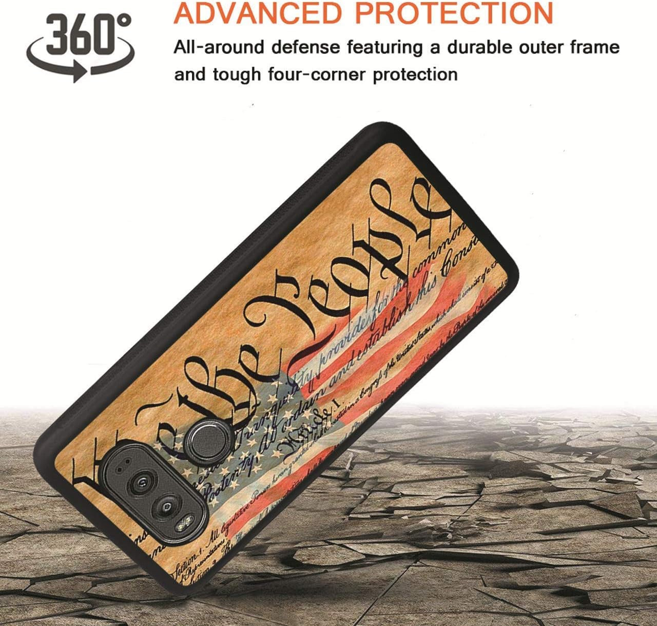 Case for LG V30, American Flag Constitution We the People Slim anti Design Slim Impact Resistant Shock-Absorption Rubber Protective Case for LG V30/LG V30 Plus/Lg V30S/Lg V35/LG V35 Thinq  Log Zog   