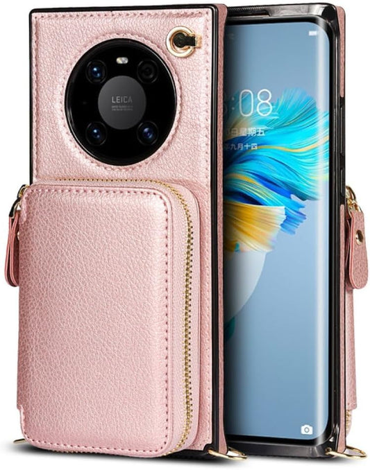 YOGISU Wallet Case for Huawei P30 P40 Pro plus Lite Mate 40 30 20 Pro Lite Backpack-Type Mobile Phone Cover Card,Rose Gold,For Huawei P30  YOGISU   