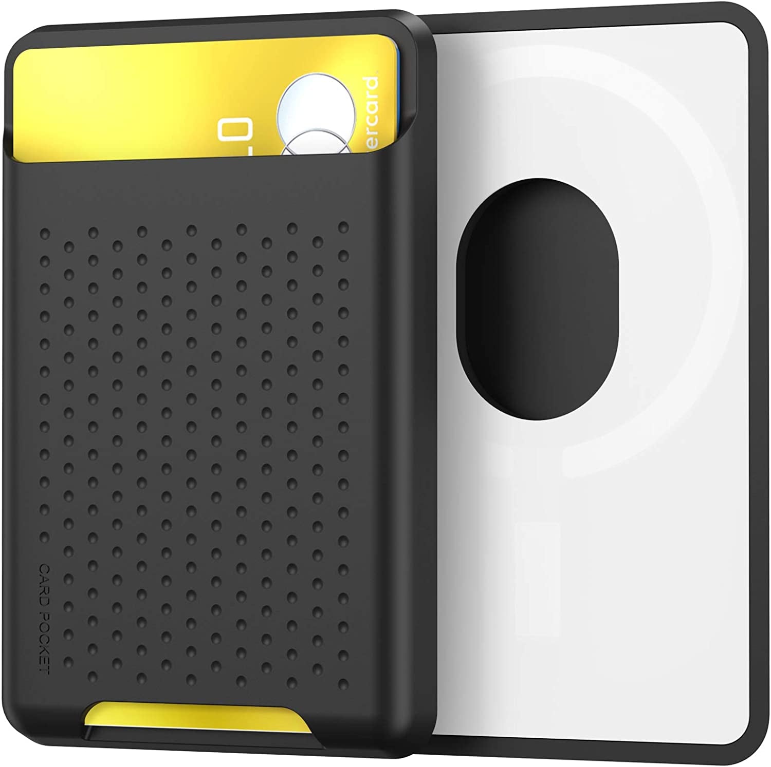 AHASTYLE Magsafe Wallet for Iphone 14/13/12/Plus/Pro Max/Mini RFID Magnetic Card Holder Silicone Sleeve Compatible with Iphone 12/13/14/Pro/Pro Max/Mini (Pink)  AHASTYLE Black  