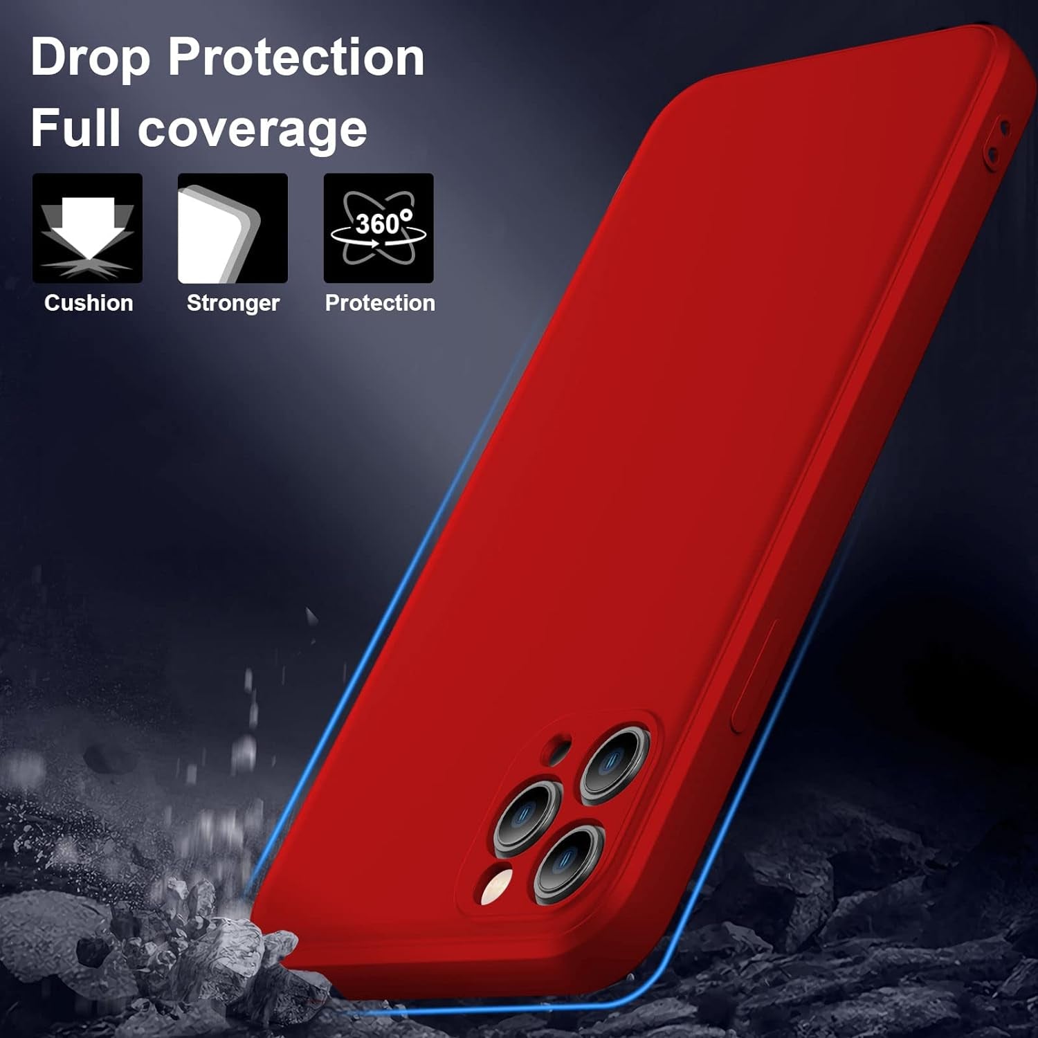 YSLBWLE Compatible with Google Pixel 5 Case, Thin Liquid Silicone Case,Shockproof,Slim Thin Phone Case for Google Pixel 5, Full Body Screen Camera Protective Cover-Red 4-Pixel5-03  YSLBWLE   