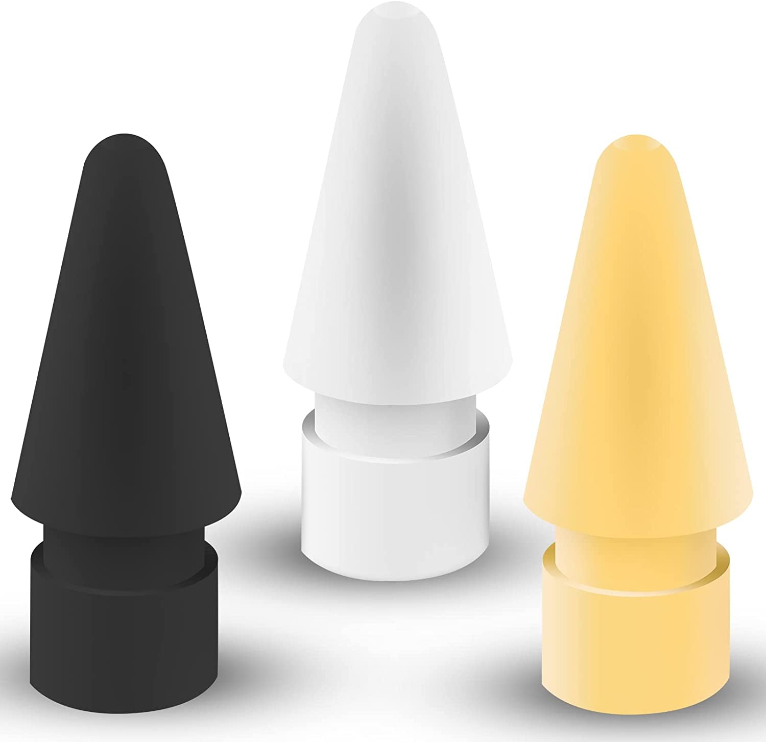 WONLEED 6PCS Premium Pencil Tips for Apple Pencil 2Nd Generation Ipad Pro Pencil, 6 Color Ipencil Nib Compatible with Ipad Apple Pencil 2 Gen / 1 St, Red/Yellow/Purple/Pink/Cyan/Gray (Colorful)  WONLEED white-yellow-black  