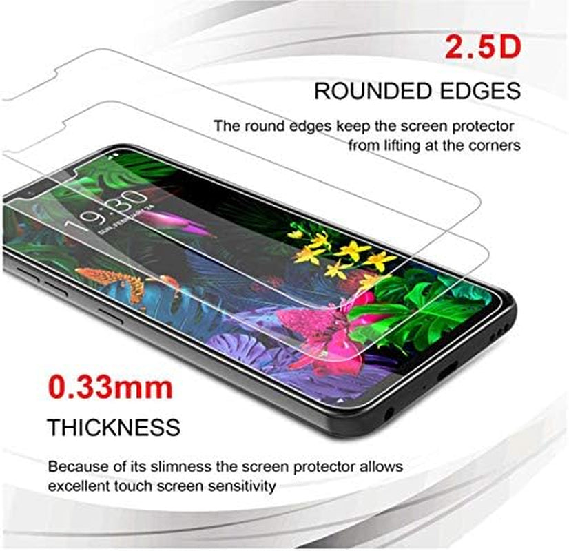 For LG G8 Thinq Tempered Glass Screen Protector, [2-PACK] HD Transparent Case Friendly Screen Protective Film for LG G8 Thinq  LG G8 ThinQ Clear Glass   