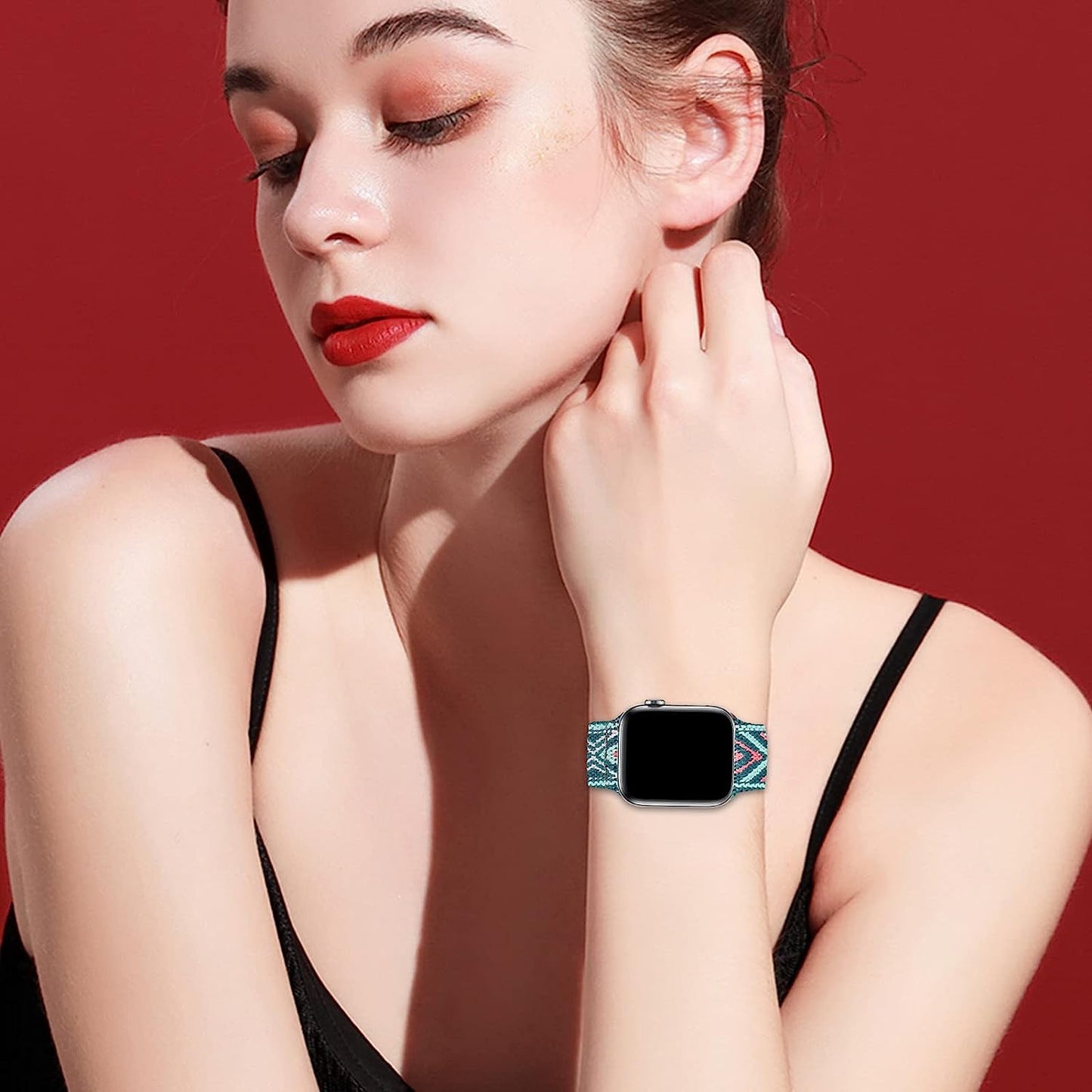 Silutupo Stretchy Bands Compatible with Apple Watch Band 38Mm 40Mm 41Mm for Women - 4 Pack Braided Nylon Watch Band Compatible for Iwatch Series 7 6 5 4 3 2 1 SE  Silutupo   