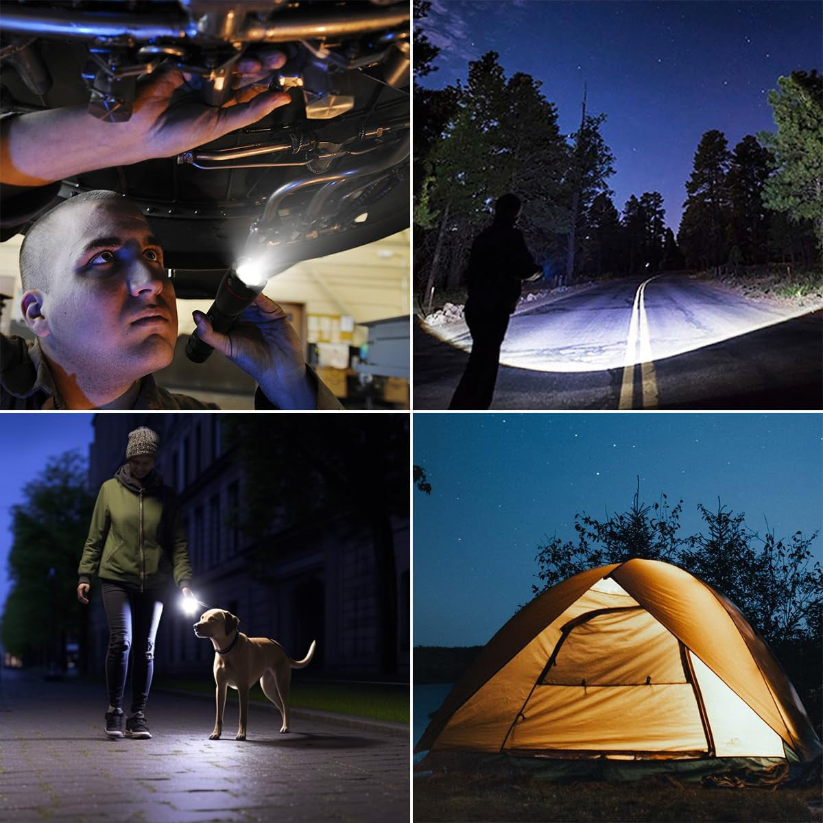 Lighting EVER LED Flashlights High Lumens, Small Flashlight, Zoomable, Waterproof, Adjustable Brightness Flash Light for Outdoor, Emergency, AAA Batteries Included, Tactical & Camping Accessories  Lighting EVER   