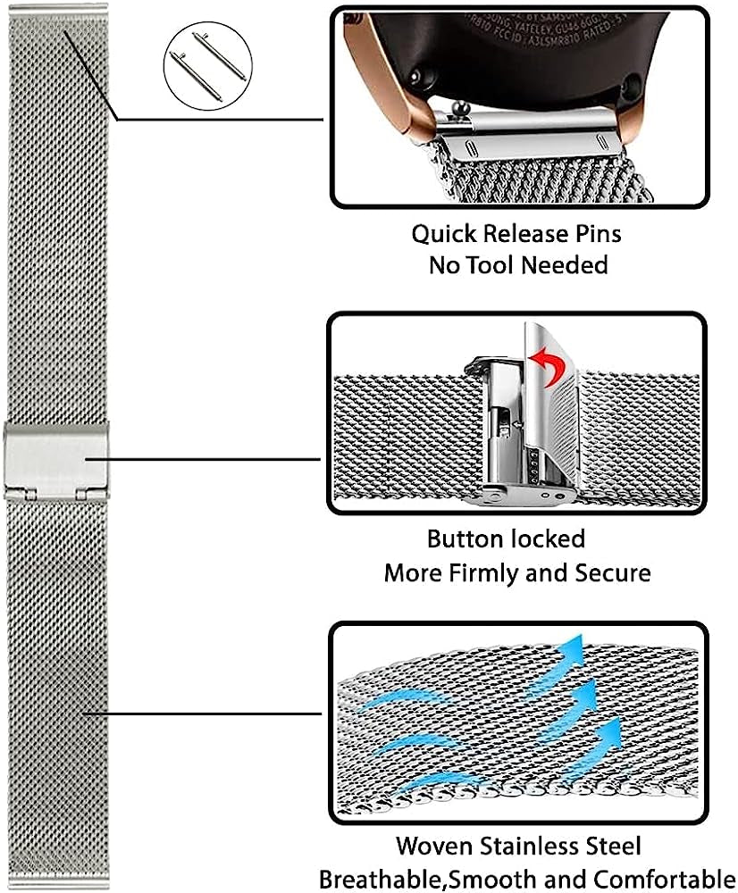 NDJQY for Garmin Vivoactive 3 4 4S Strap Milanese Metal Watch Band for Garmin Accessoires Forerunner 245/645 Venu 2 2S plus Bracelet  NDJQY   