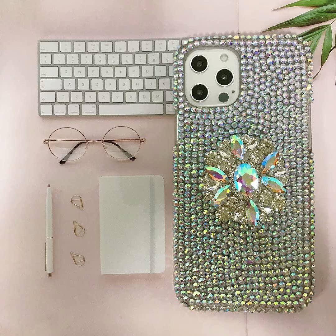 Max-Abc Compatible with LG V40 Thinq/Lg V40 Glitter Case,3D Diamond Crystal Rhinestone Women Girls Rainbow Shiny Sparkle Bling Glitter Protective Phone Case Cover with Kickstand  Max-ABC   