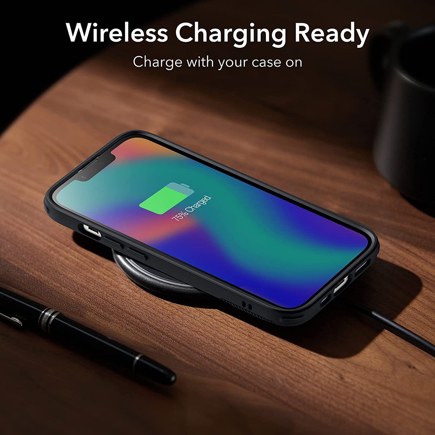 ESR for Iphone 14 Case/Iphone 13 Case, 3 Stand Modes, Military-Grade Drop Protection, Supports Wireless Charging, Slim Back Cover with Stand, Phone Case for Iphone 14/13, Metal Kickstand Case, Black  Electronic Silk Road Corp   