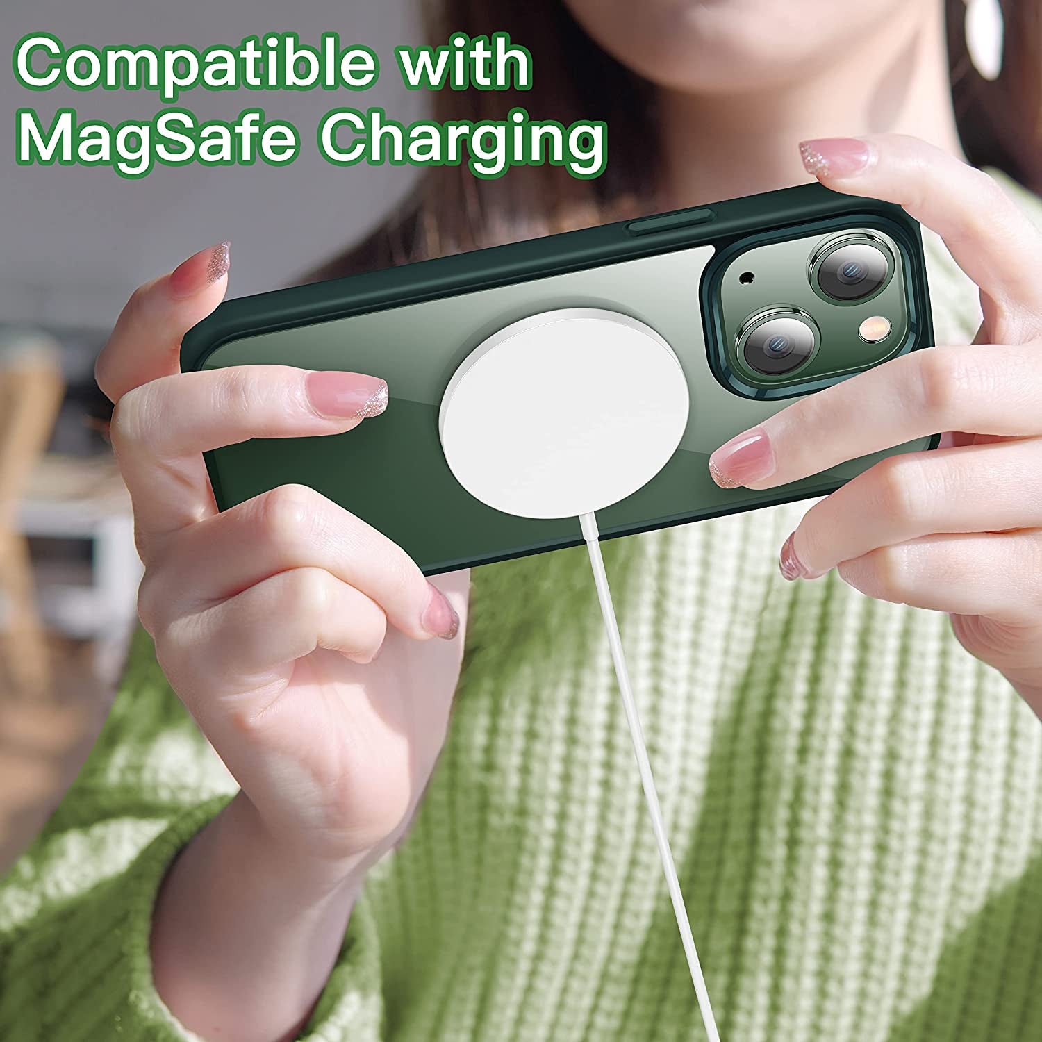 CASEKOO Crystal Clear for Iphone 14 Case & Iphone 13 Case, [Not Yellowing] [Military Grade Drop Protection] Shockproof Protective Phone Case 6.1 Inch 2022 Green  CASEKOO   