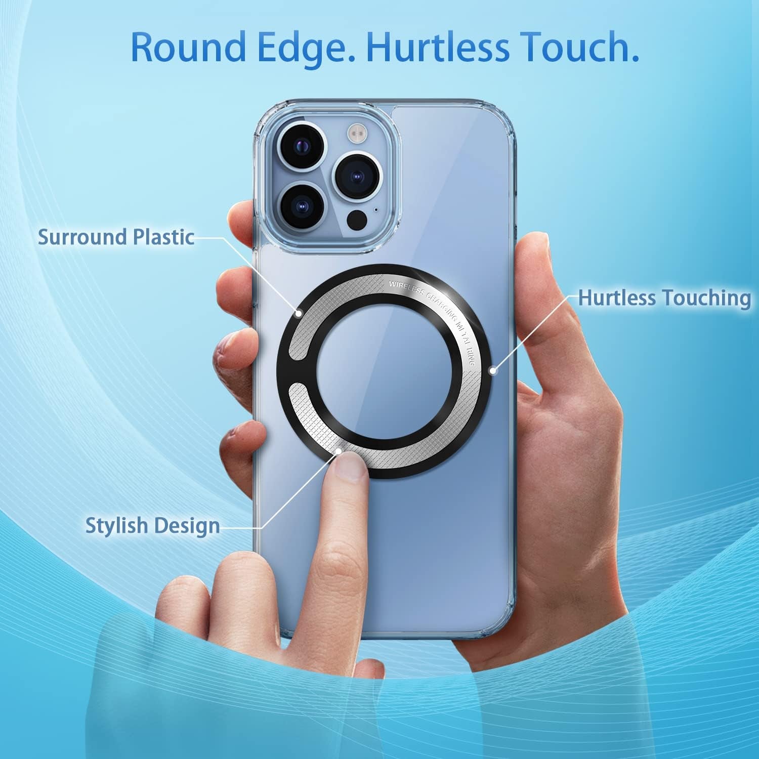 4PCS Magsafe Ring for Magsafe, Magnet Adapter, Magsafe Sticker with 3M Adhesive, Black Metal Loop for Wireless Charger/Card Wallet/Car Mount/Battery Pack/Socket Grip, Compatible with All Phone  volport   