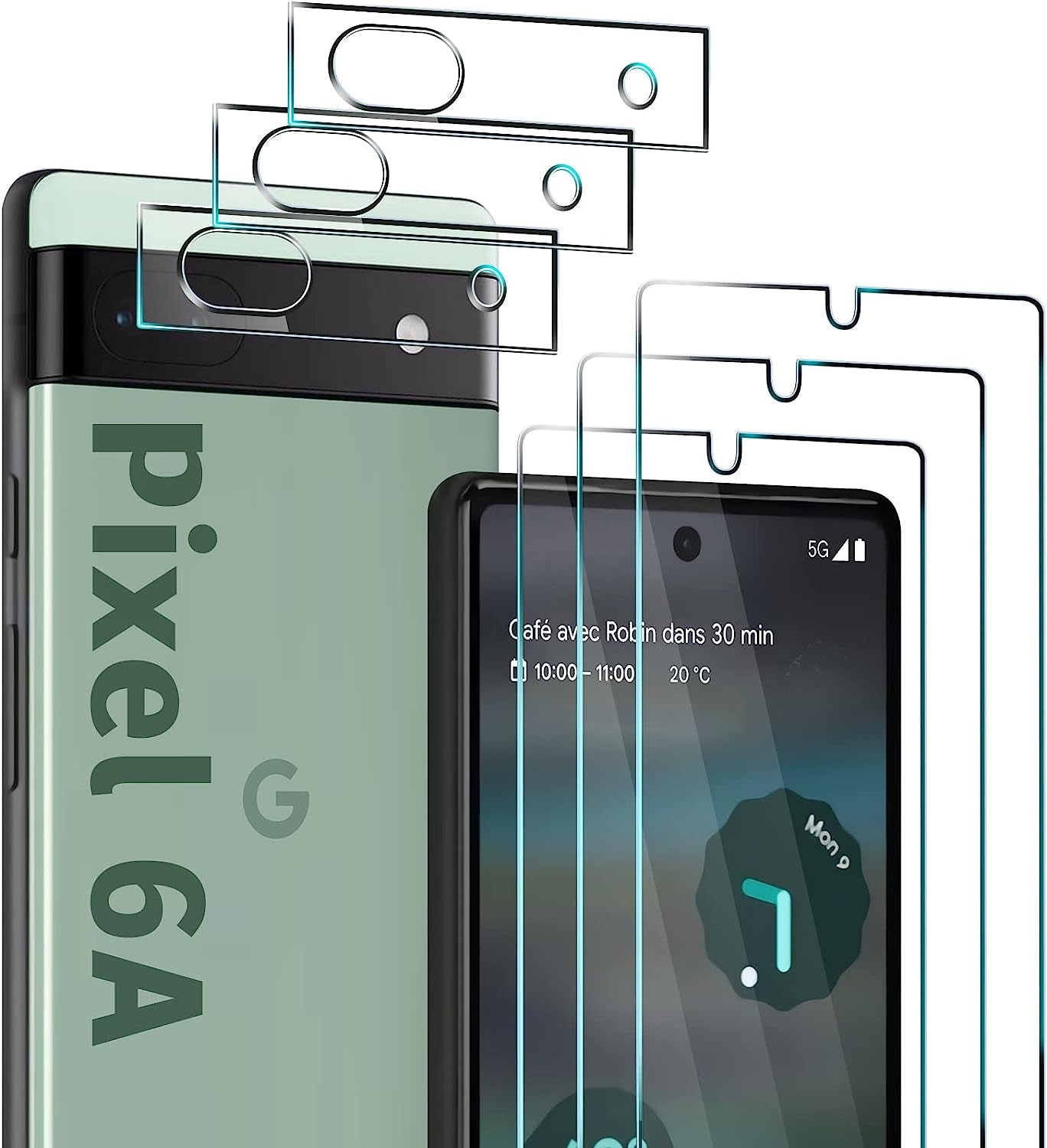 [3+3 Pack] Galaxy A14 Screen Protector with Camera Lens Protector, HD Tempered Glass Film, 9H Hardness, anti Scratch, Easy Installation, Bubble Free for Samsung Galaxy A14 5G  Corefyco Direct Google pixel 6A  