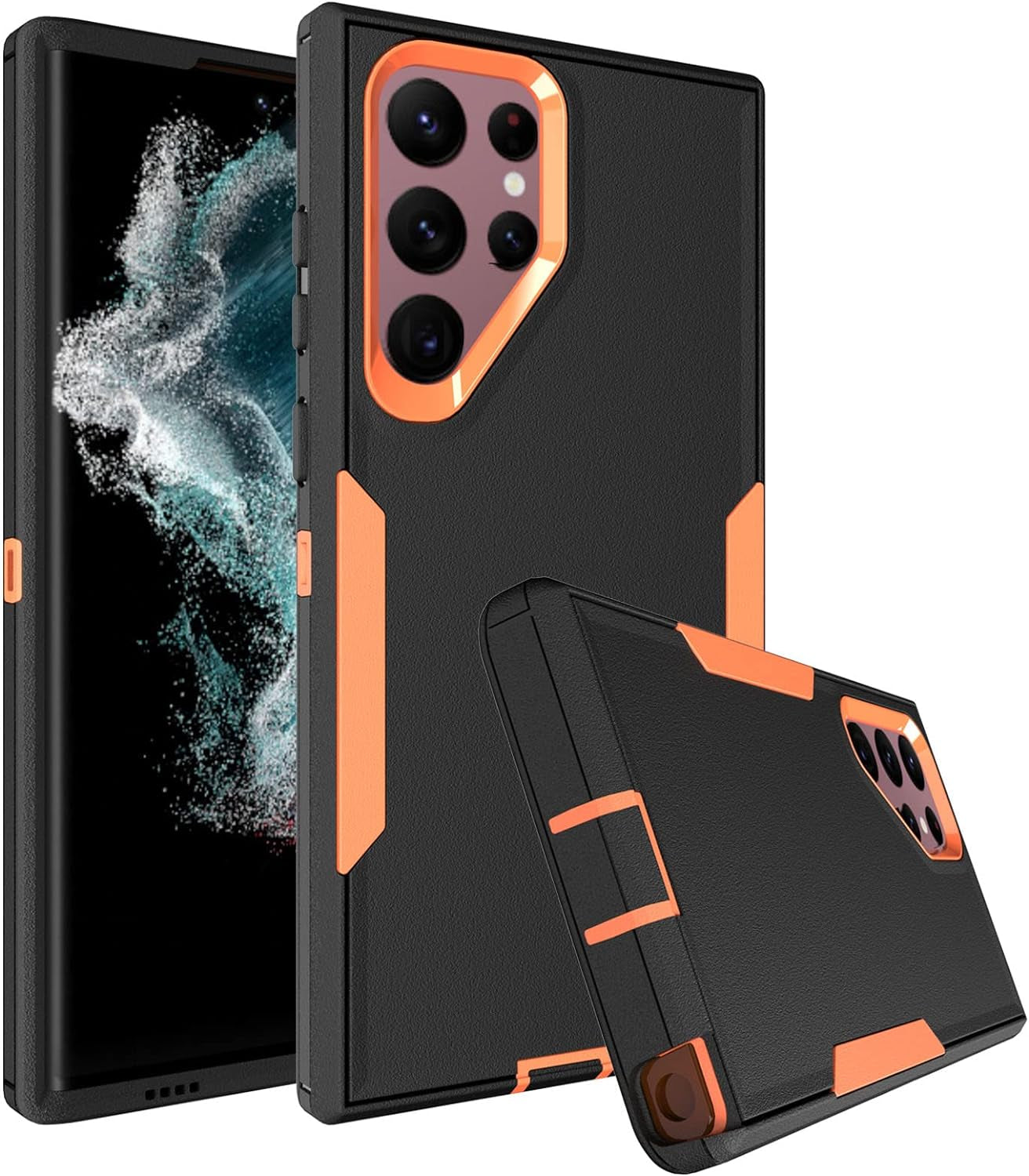 Dahkoiz for Samsung Galaxy S22 Case, Dust-Proof Port Cover, Full Body Durable Silicone Rubber Phone Case for Samsung Galaxy S22 5G, Green/Grey  UNISMART INC Galaxy S22 Ultra Case Orange/Black Galaxy S22 Ultra 