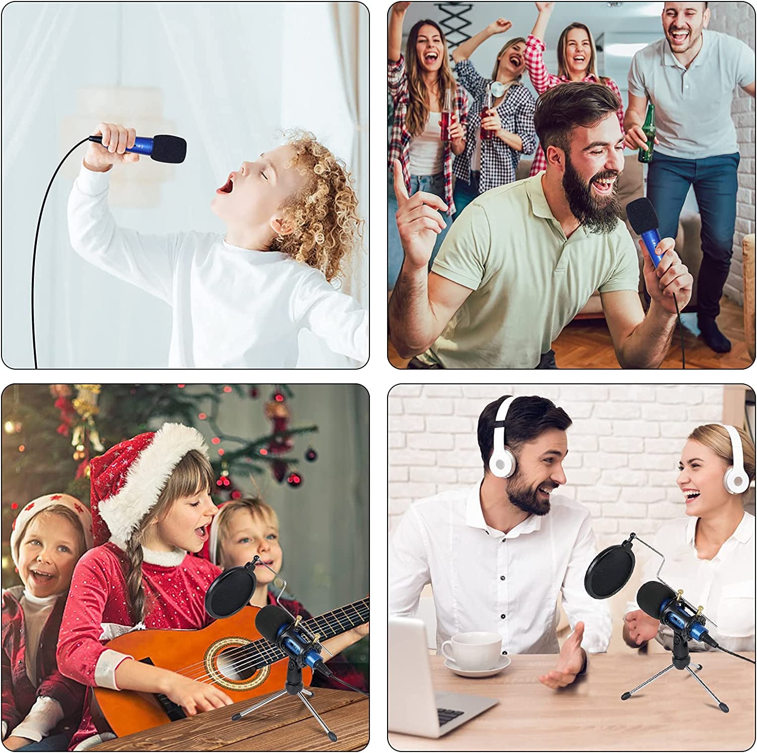 3.5Mm Condenser Microphone,Msizoy Studio Recording Microphone W/Stand for Phone Computer PC MAC Laptop Windows Mini Mic for Youtube Podcast Singing Video Live Stream Conference Facebook Karaoke(Blue)  MSIZOY   