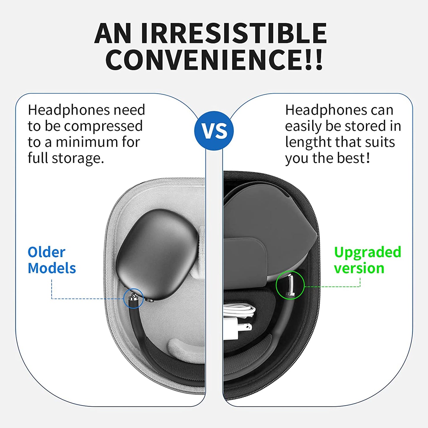 Smart Case for Apple Airpods Max Supports Sleep Mode, Hard Organizer Portable Carry Travel Cover Storage Bag (Black)  Yinke   