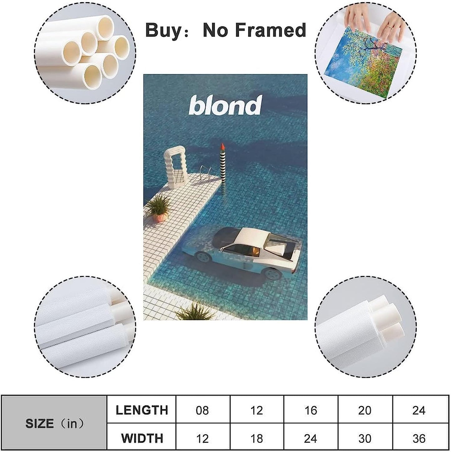 GRYEC Rapper Poster Frank Ocean Poster Decorative Painting Canvas Wall Posters and Art Picture Print Modern Family Bedroom Decor Posters 16X24Inch(40X60Cm)  GRYEC   