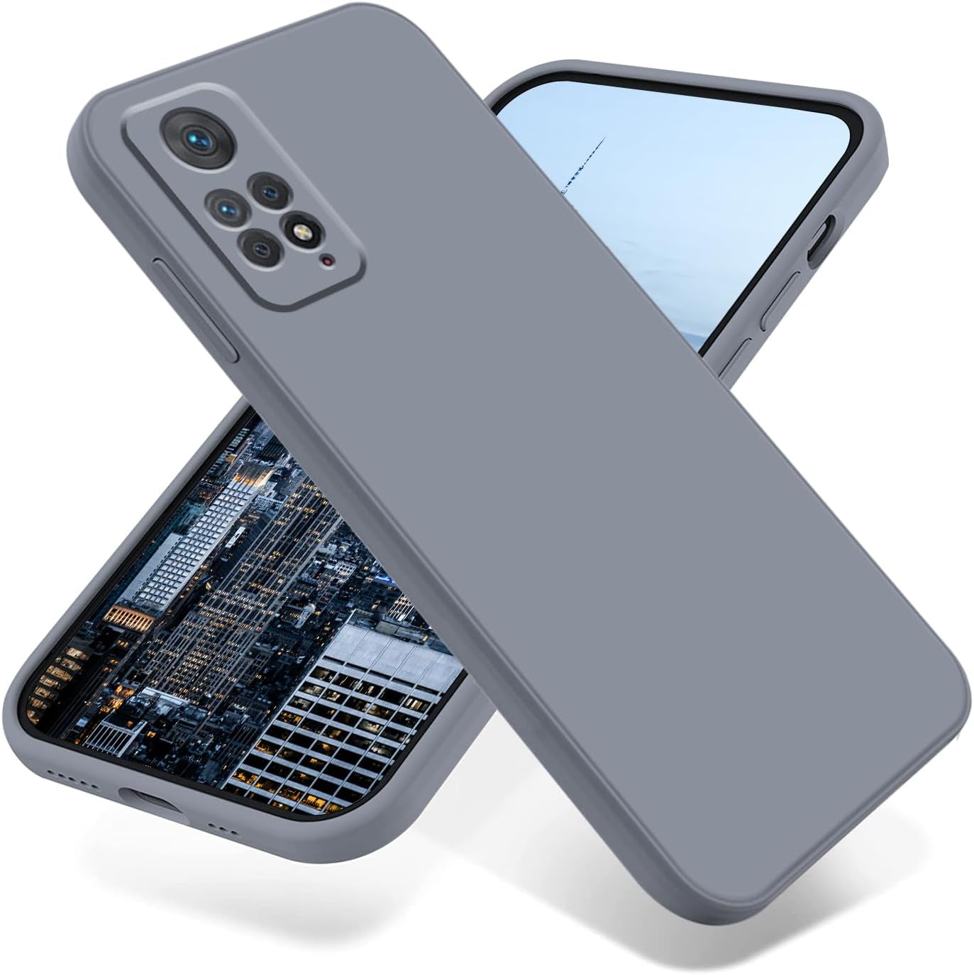 Jancyu Compatible with Redmi Note 12 Pro 4G Case, Silicone Phone Case for Xiaomi Redmi Note 12 Pro 4G, 360°Full Protective, Shockproof and Fingerprint Resistant Accessorie (Black)  Jancyu Gray  