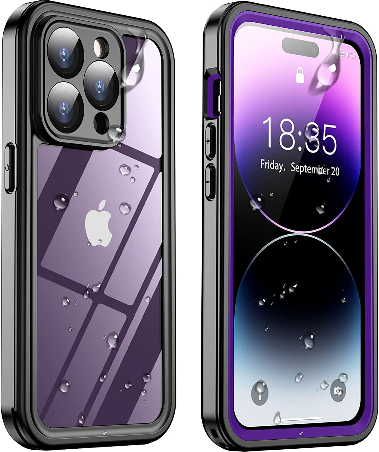 Temdan Magnetic for Iphone 14 Case,[Not Yellowing] with 2 Pack [Glass Screen Protector + Lens Protector] Military Drop Protection Shockproof Slim Iphone 14 Phone Case 6.1"/Clear  Temdan Purple iPhone 14 Pro Max 6.7 