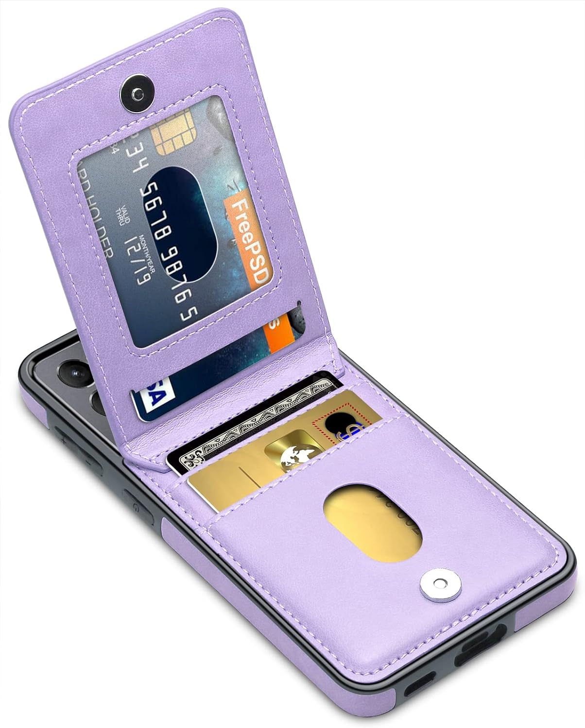 Lakibeibi Samsung Galaxy S21 Ultra Case, S21 Ultra Phone Case, Dual Layer Lightweight Premium Leather Wallet Case with Card Holders Flip Protective Case for Samsung Galaxy S21 Ultra (2021), Purple  LakiBeibi Purple Galaxy S21 Fe 6.4" 