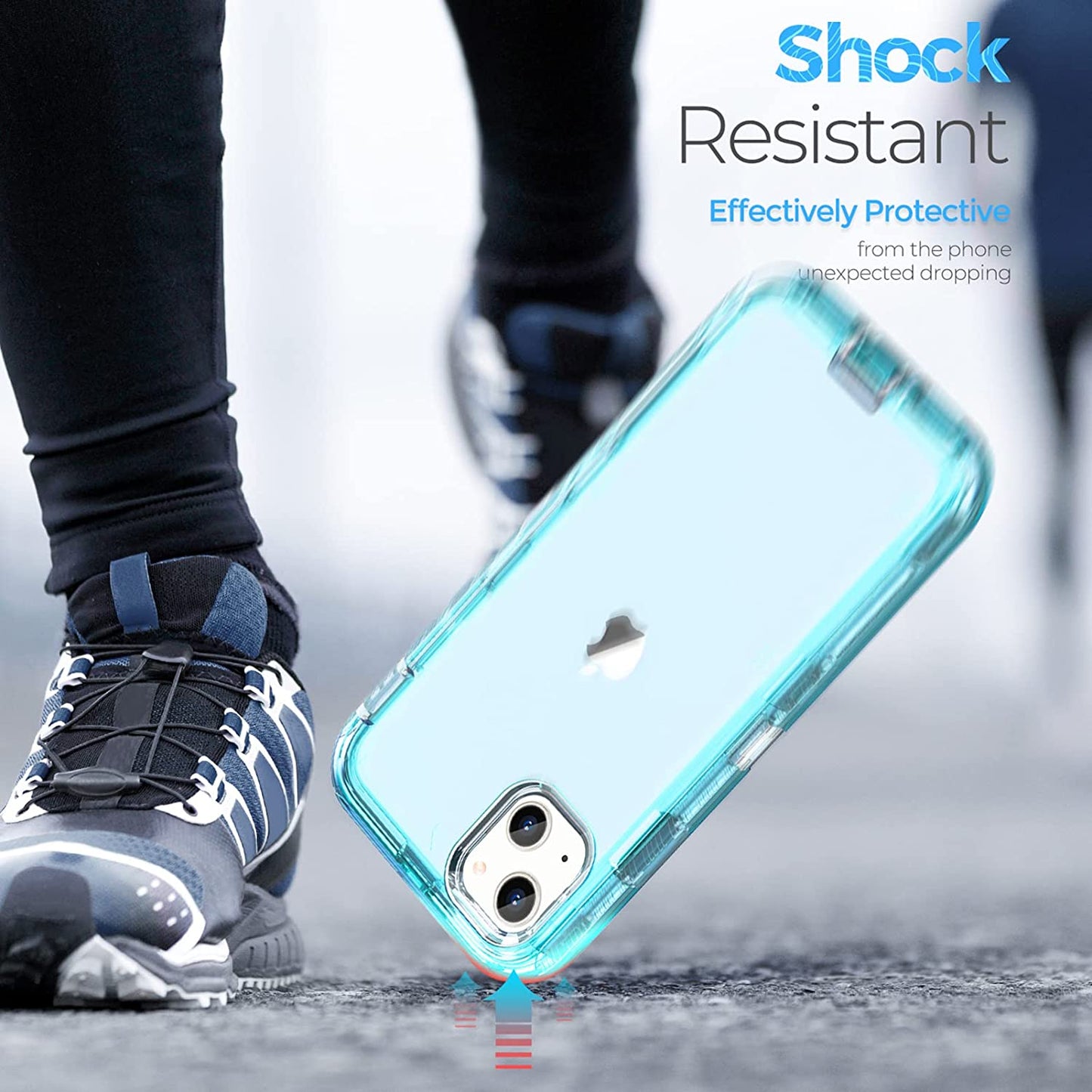 Oribox Case for Iphone 13, Heavy Duty Shockproof Anti-Fall Clear Case,Crystal Blue  ORIbox   
