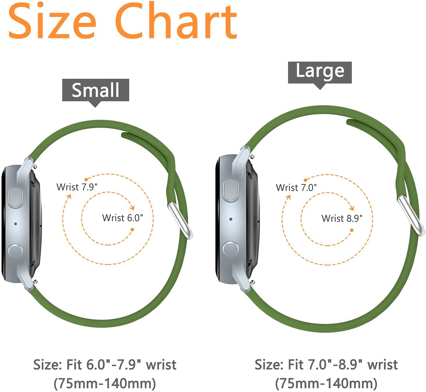 12 Pack Silicone Bands Compatible with Samsung Galaxy Watch Active 2 / Active 40Mm 44Mm / Galaxy Watch 5 & 5 Pro/Watch 4 & 3 41MM / 42Mm,Gear S2 Classic/Gear Sports (20Mm)(Silver Buckle)  EverAct   