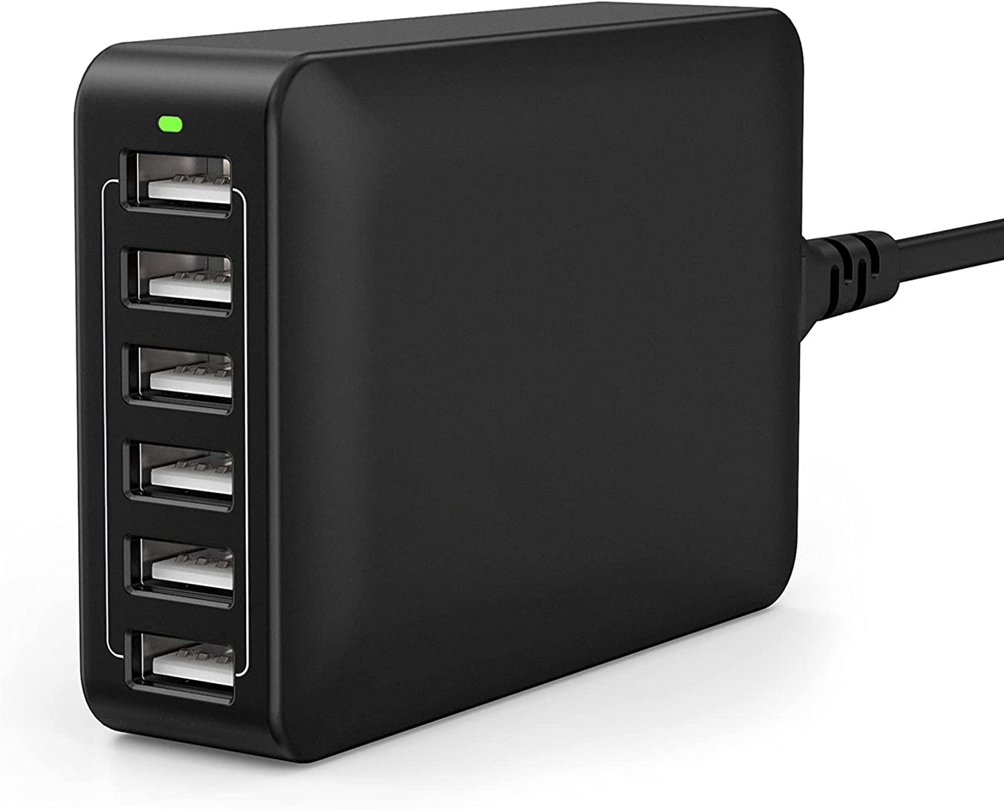 USB Charger 60W USB Charging Hub 12A 6-Port Desktop USB Charging Station with Multiple Port Compatible with Iphone 14 Pro Max 13 Pro Max Mini 12 Pro Max, Ipad Pro Air Galaxy S23 Edge Note Tablet Black  Rolvse   