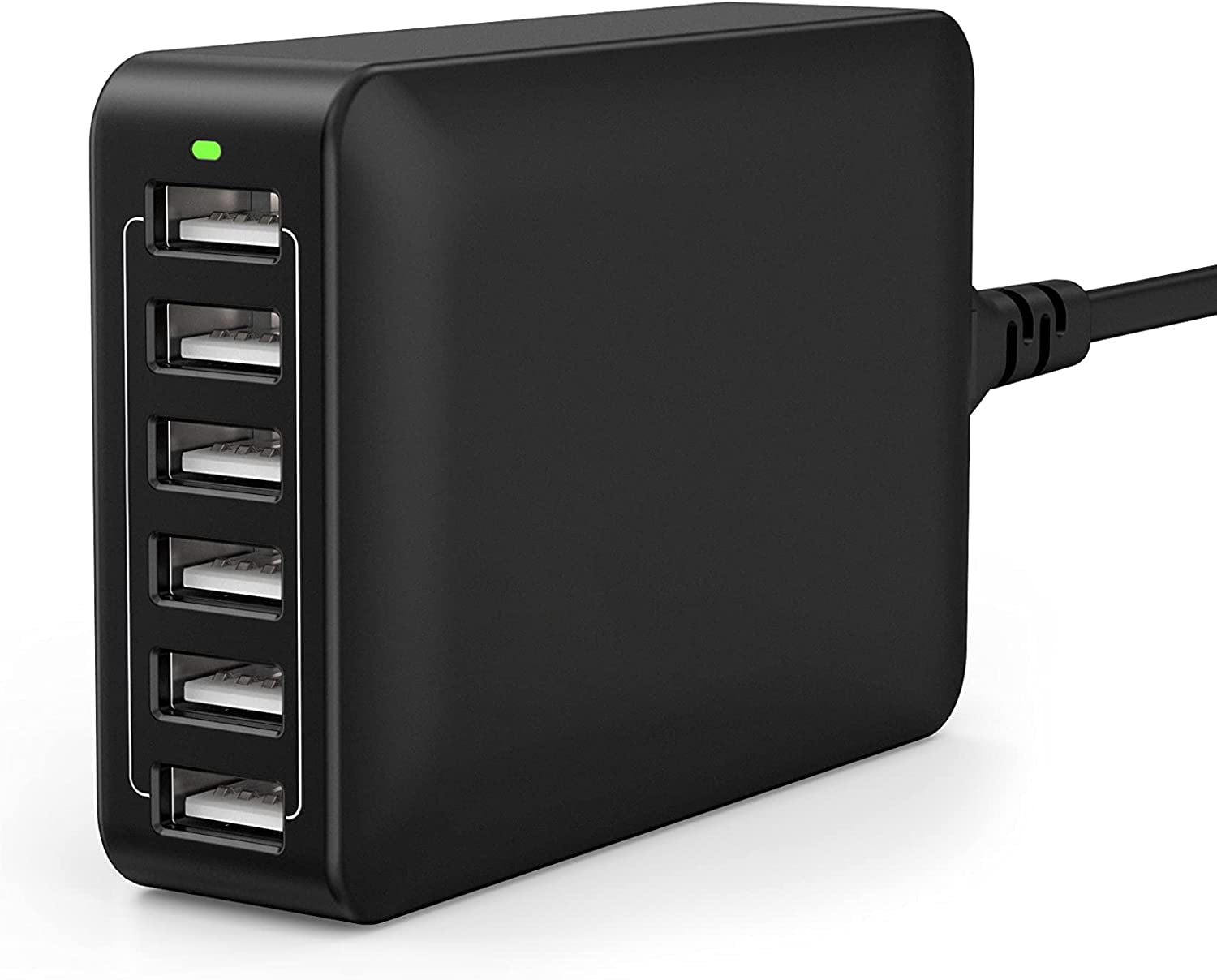 USB Charger 60W USB Charging Hub 12A 6-Port Desktop USB Charging Station with Multiple Port Compatible with Iphone 14 Pro Max 13 Pro Max Mini 12 Pro Max, Ipad Pro Air Galaxy S23 Edge Note Tablet Black  Rolvse   