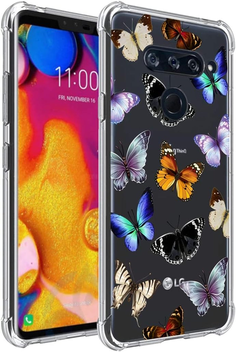Yerebel Case for LG V40/V40 Thinq Case V405UA0 Cute Case, Clear Flexible Bumper TPU Soft Rubber Silicone Cover Phone Case for LG V40 Thinq (Butterfly)  Yerebel   