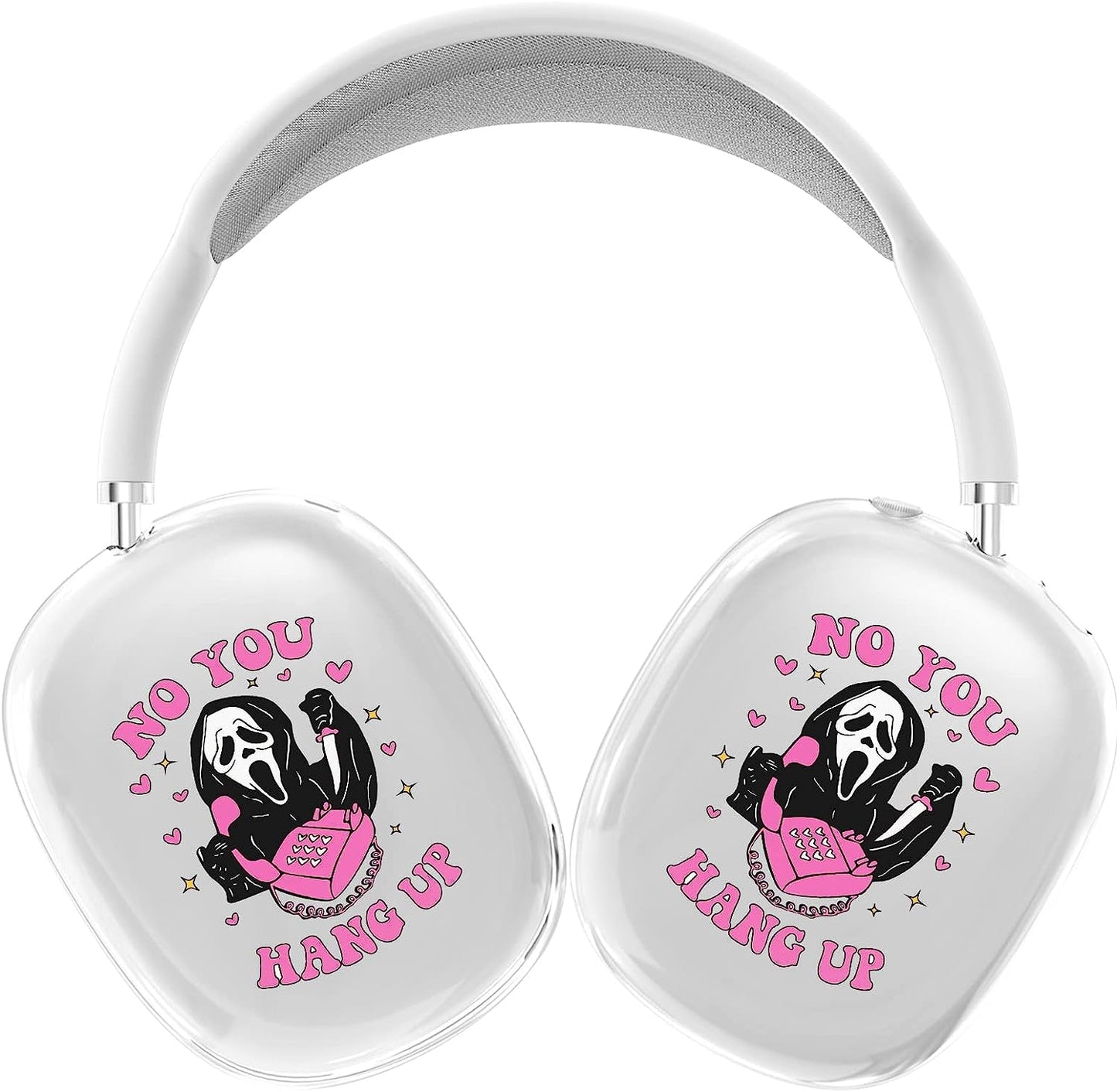 Airpods Max Cute Clear Cover Case, Clear Soft TPU Skin Case Compatible Airpods Max, Transparent Protective Cover for Apple Airpods (Scream Ghost)  DZHAXIE   