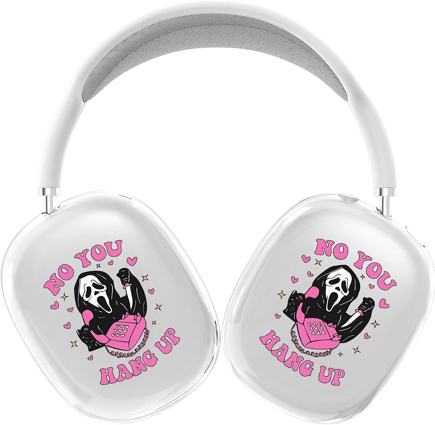 Airpods Max Cute Clear Cover Case, Clear Soft TPU Skin Case Compatible Airpods Max, Transparent Protective Cover for Apple Airpods (Scream Ghost)  DZHAXIE   