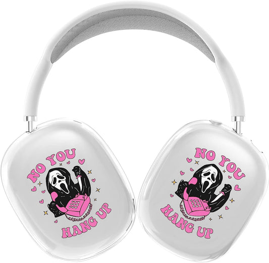 Airpods Max Cute Clear Cover Case, Clear Soft TPU Skin Case Compatible Airpods Max, Transparent Protective Cover for Apple Airpods (Scream Ghost)  DZHAXIE   