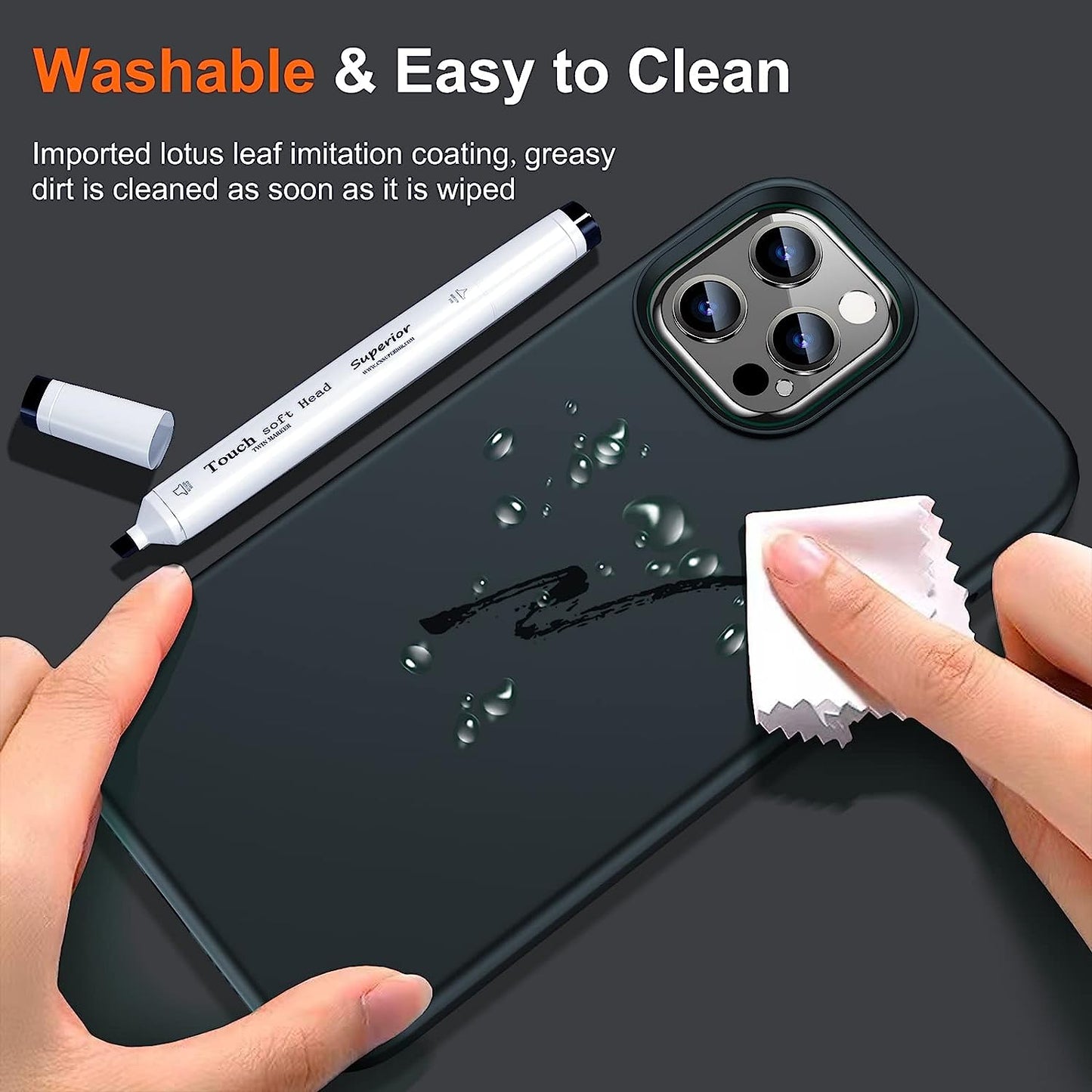 Uyiton [5 In1] Liquid Silicone Iphone 12 Pro Max Case, [Drop Protection] [Full Covered] Shockproof Slim Thin Cover with Microfiber Lining, with 2Xscreen Protector +2Xcamera Lens Protector-Black  Uyiton   