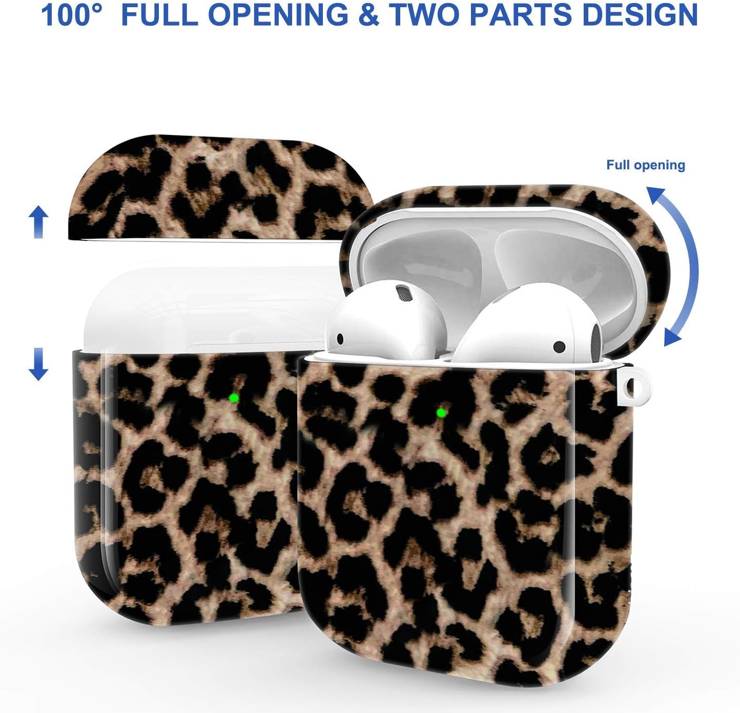 Maxjoy Compatible Airpods Case Cover, Leopard Print Case for Women Men Cute Air Pod 2 Hard Shell Protective Cover with Keychain Compatible with Apple Airpods Charging Case 2&1  Maxjoy   