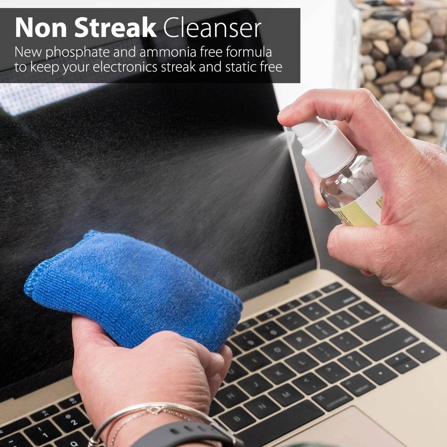 Greatshield Universal Screen Cleaning Kit, Microfiber Cloth + 2 Sided Brush + Non-Streak Solution Spray [For TV, Laptops, PC Monitors, Smartphones, Tablets, Camera, Keyboard and Other Electronics]  GreatShield   