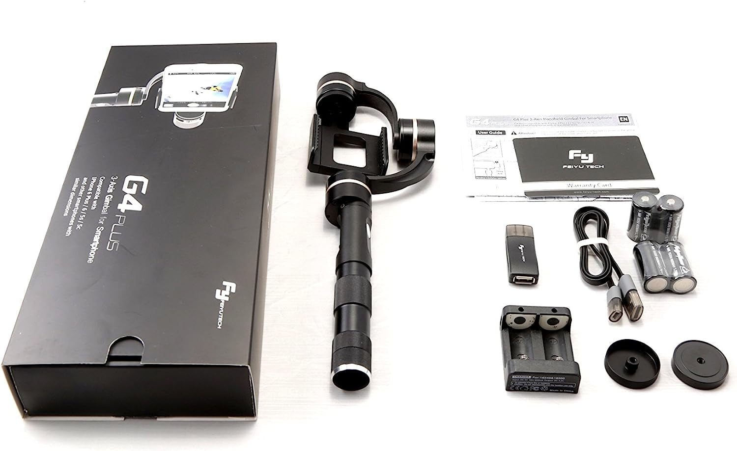 Feiyu G4 plus 3-Axis Brushless Handheld Gimbal for Iphone 6 Plus/6/5S/5C and Other Smartphones with Similar Dimensions with EACHSHOT Cleaning Cloth  Feiyu Tech   