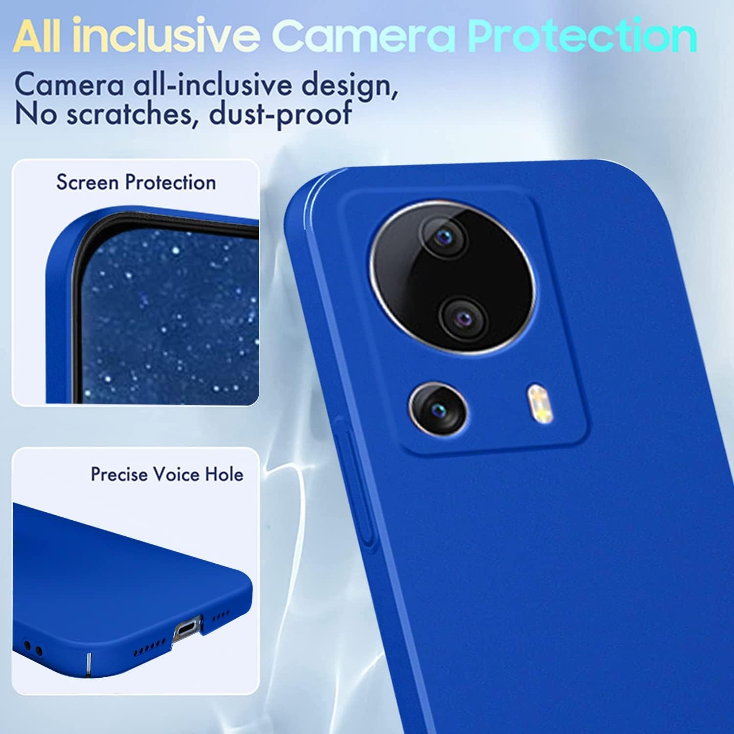 Yarxiawin for Xiaomi 13 Lite Case Shockproof Pink, Xiaomi 13 Lite Phone Case Thin Hard PC Protective Case Anti-Fingerprint Cover with Ultimate Delicate Touch Feeling (Dark Blue)  Yarxiawin   