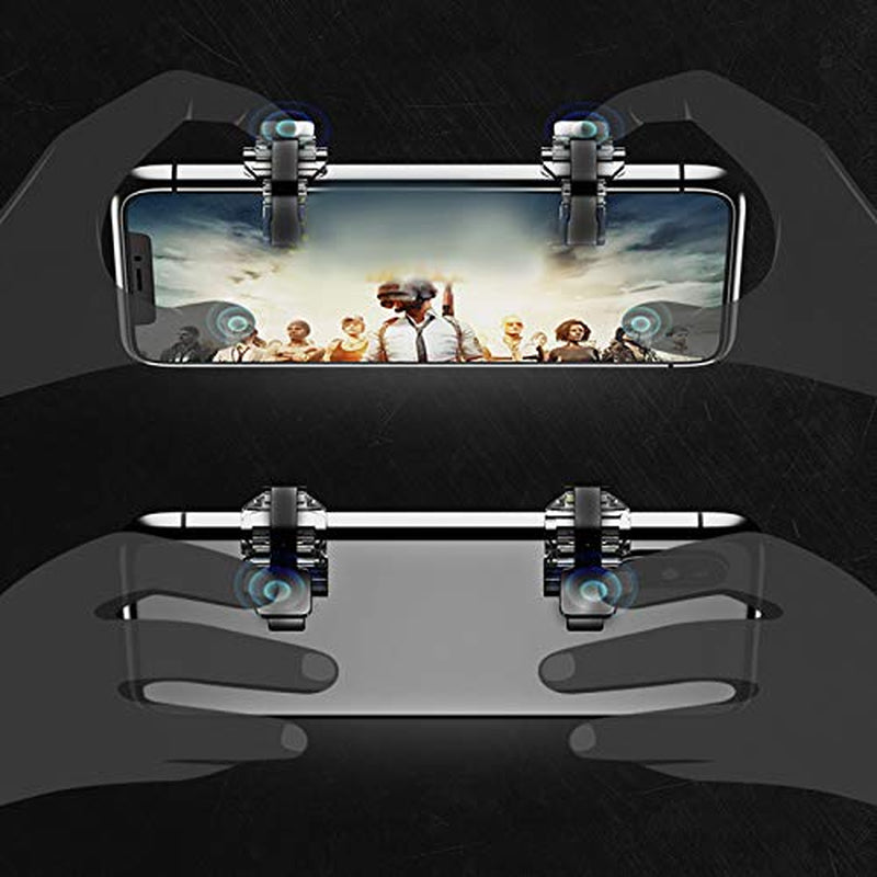 SODIAL 1 Pair for PUBG Mobile Game Fire Button Aim Key Smart Phone Gaming Trigger L1 R1 Shooter Controller Black  SODIAL   