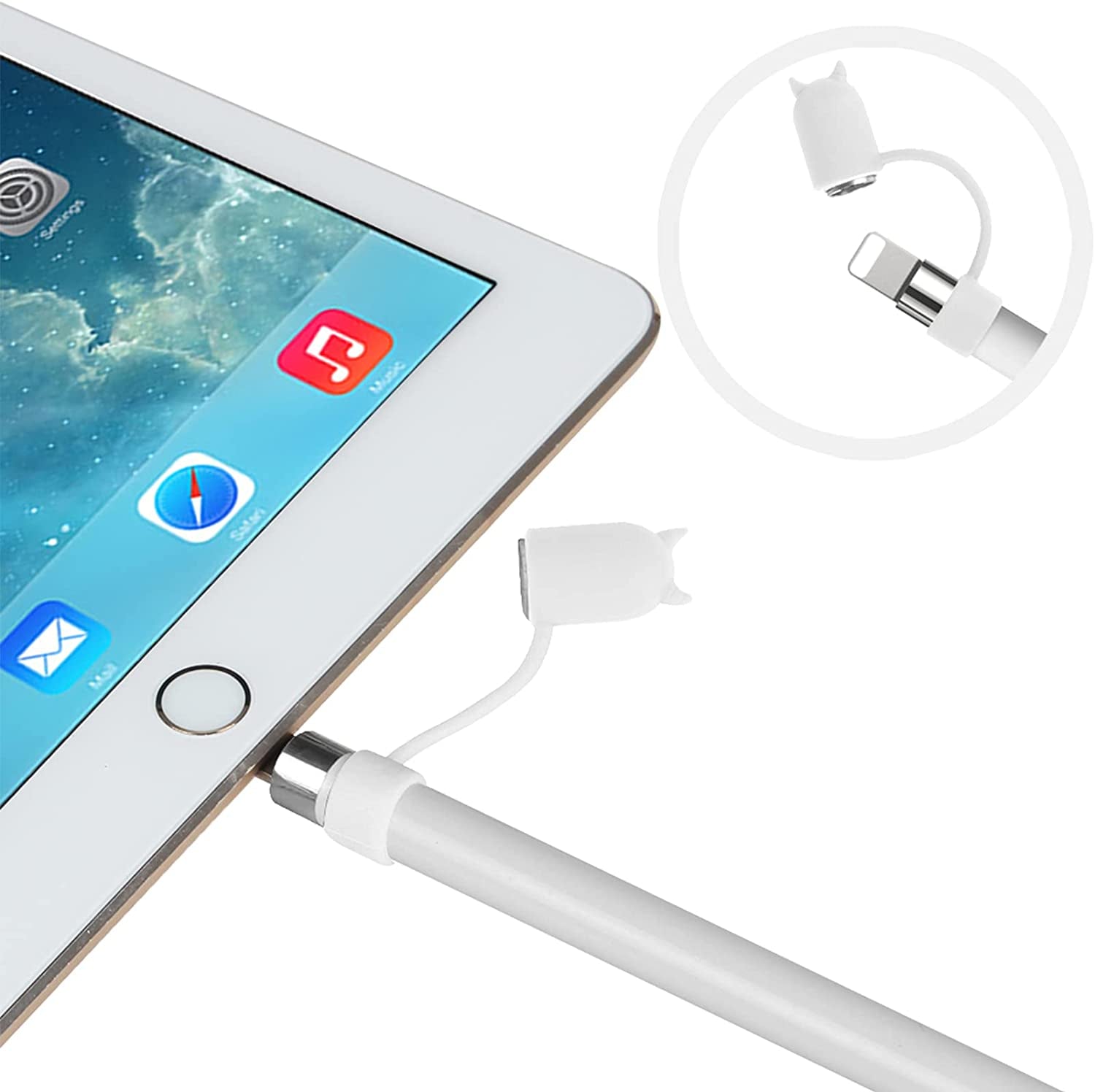 Fintie 3 Pieces Silicone Bundle Compatible with Apple Pencil 1St Generation, Premium Soft Elastic Cap Holder Protective Accessories, White  Fintie   