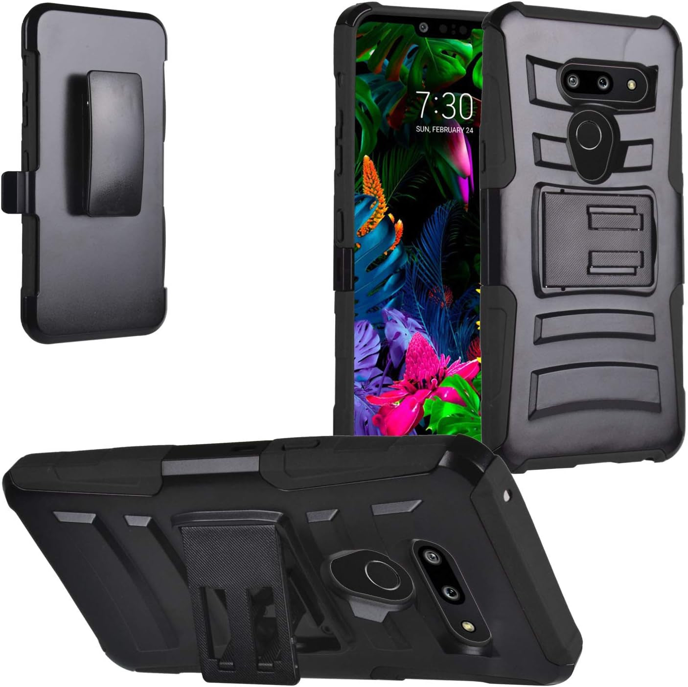 Eaglecell - Compatible with LG G8 Thinq - Brushed Style Hybrid Phone Case - CS3 Gold  Eaglecell Cv1 Black  