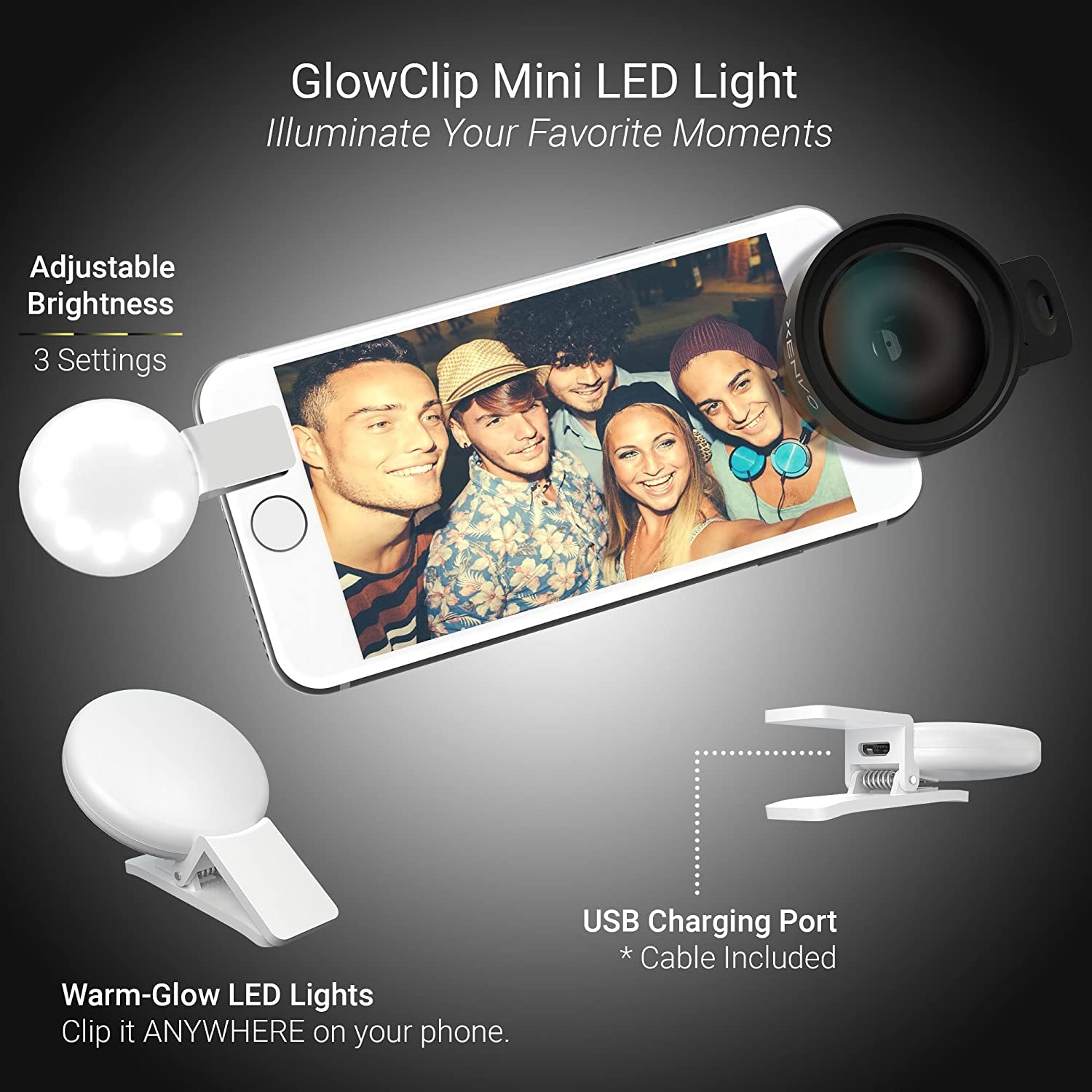 Xenvo Pro Lens Kit for Iphone and Android, Macro and Wide Angle Lens with LED Light and Travel Case  Xenvo   