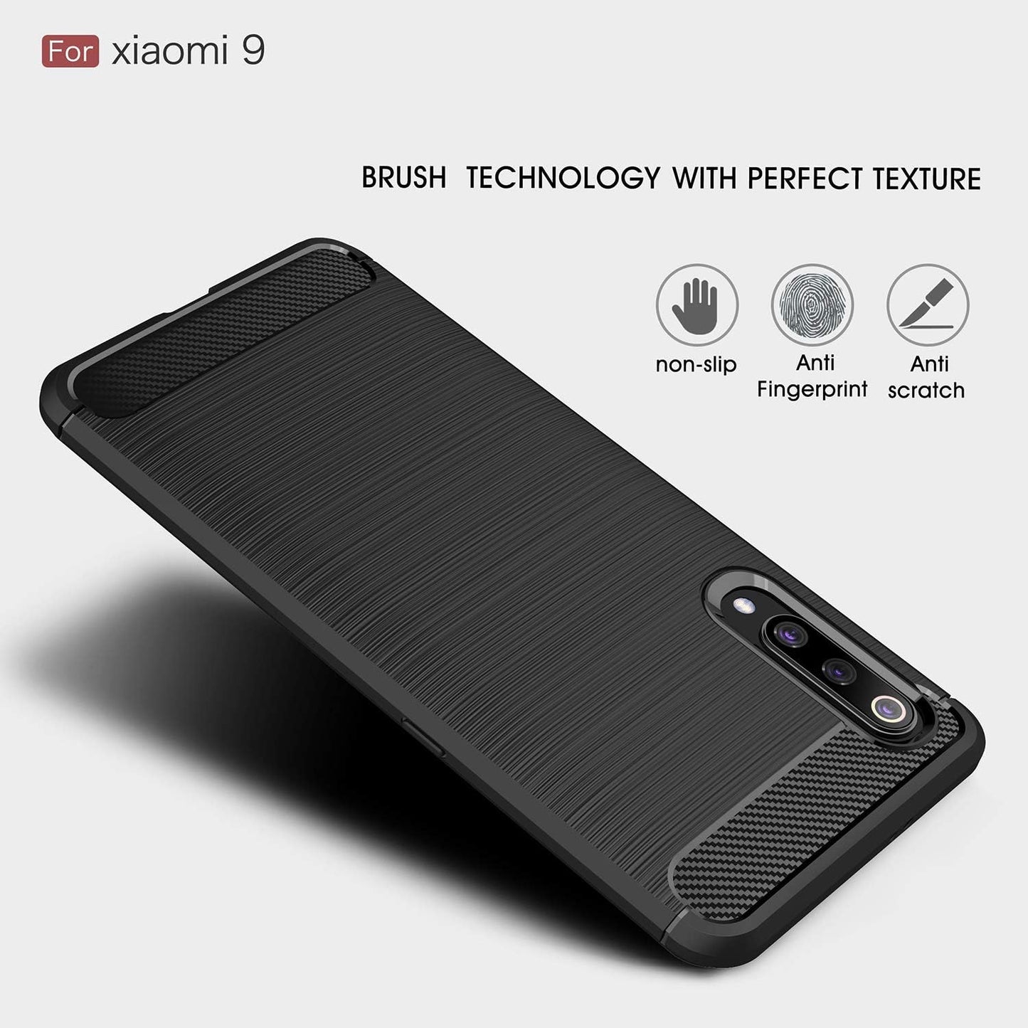 Cruzerlite Case Compatible with Xiaomi Mi 9 Case, Carbon Fiber Shock Absorption Slim Case for Xiaomi Mi 9 (Black)  Cruzerlite   