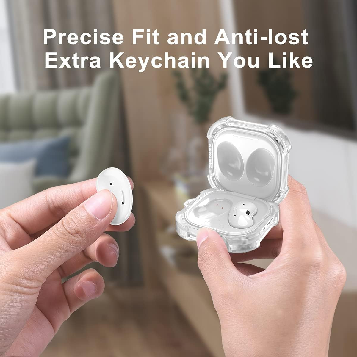 Dexnor Compatible with Samsung Galaxy Buds 2 Pro Case(2022)/Galaxy Buds 2 Case(2021)/ Galaxy Buds Live Case(2020)/ Galaxy Buds Pro Case(2021) Clear Hard PC & Silicone 360 Full Body Case - Crystal  Dexnor   