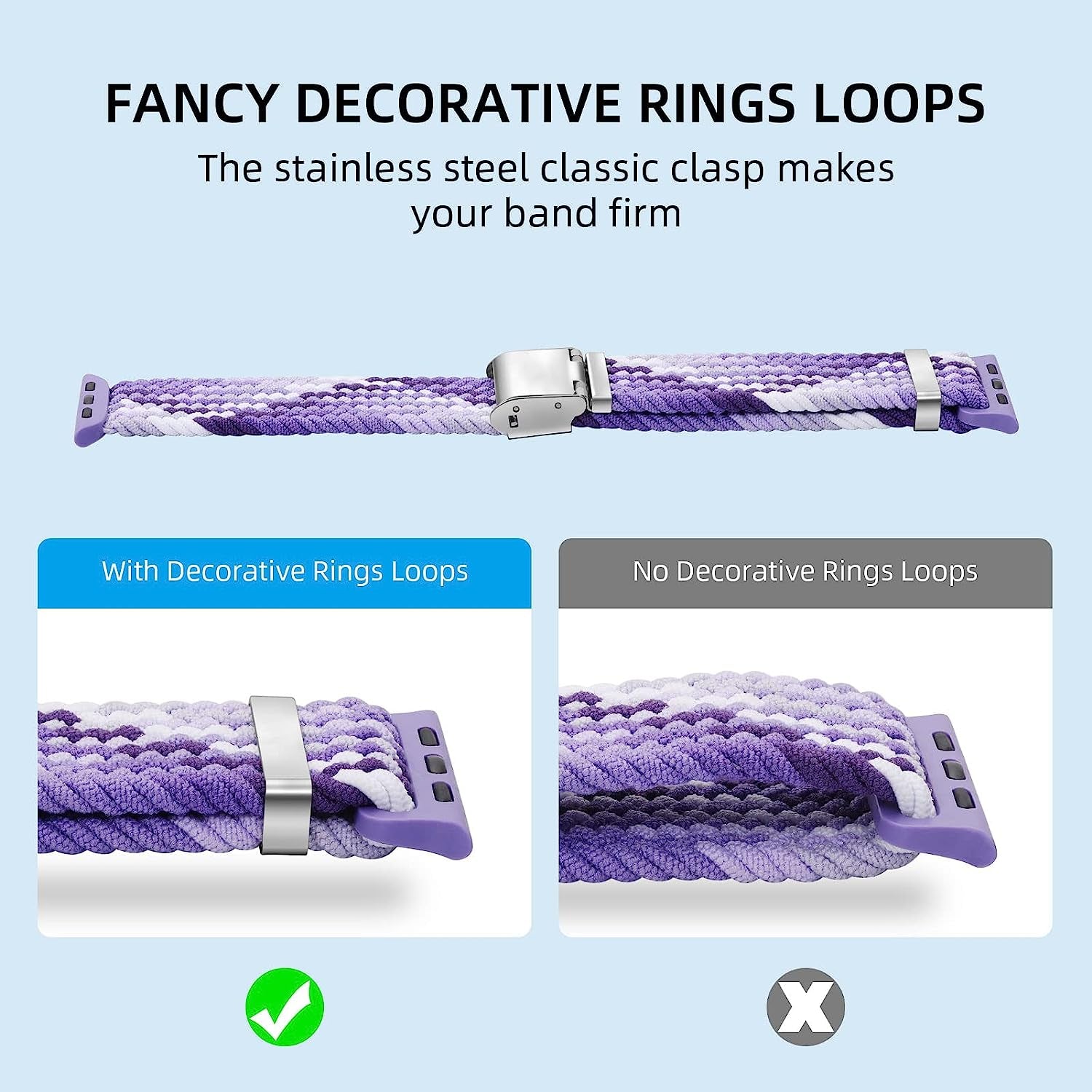 Silutupo Braided Watch Band Compatible with Apple Watch Bands for Women Men 45Mm 44Mm 42Mm 41Mm 40Mm 38Mm Elastic Stretchy Wristbands for Iwatch Series 8/7/6/5/4/3/2/1/SE  Silutupo   