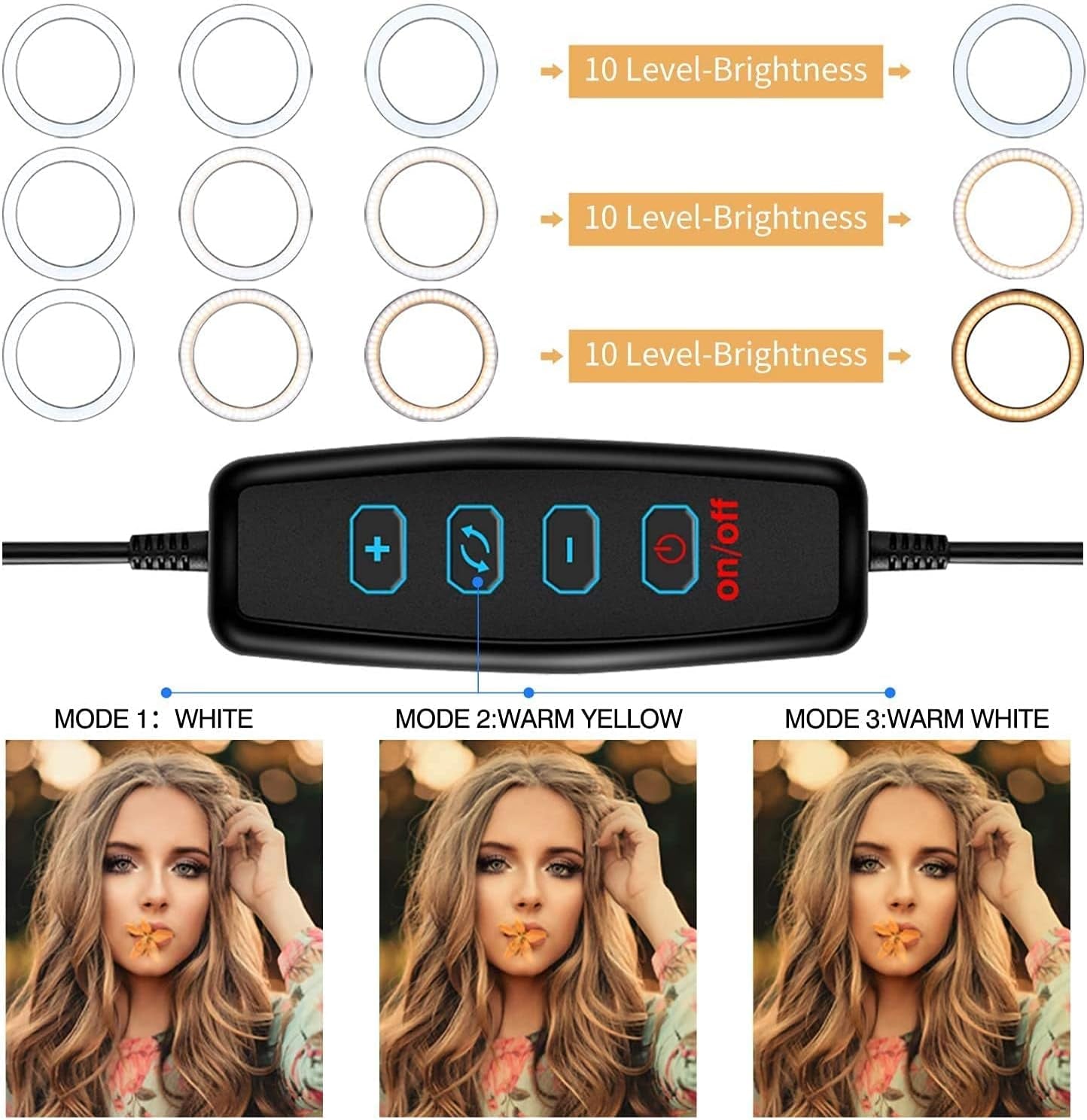 LED Ring Light 10" with Tripod Stand & Phone Holder,Selfie Ring Light Dimmable Makeup Ring Light for Youtube Video, Photography, Shooting with 3 Light Modes & 10 Brightness Level  everySU   