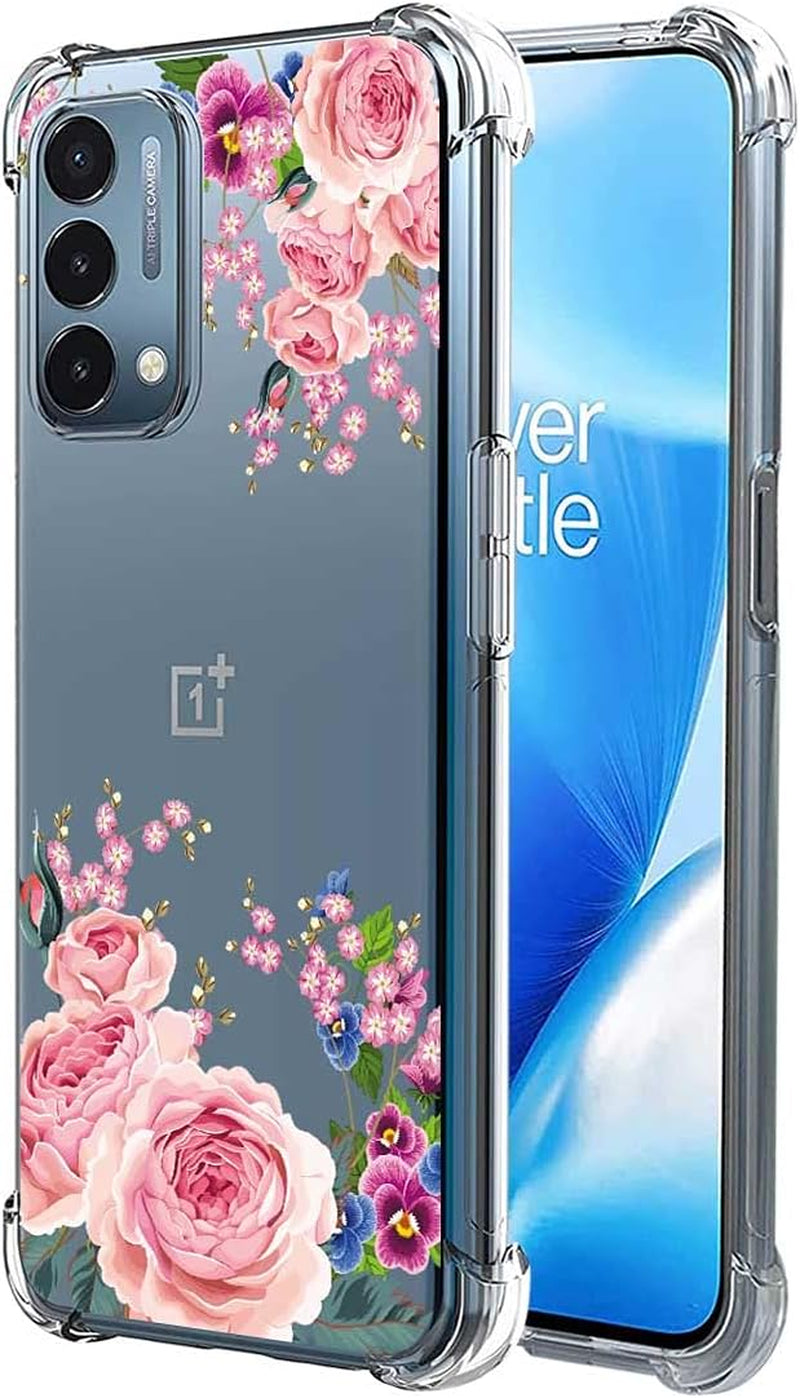 Follmeair for Oneplus Nord N200 5G Case, Slim Flexible TPU for Girls Women Airbag Bumper Shock Absorption Rubber Soft Silicone Case Cover Fit for Oneplus Nord N200 5G (Butterfly)  FollmeAir Rose/Butterfly Orchid  